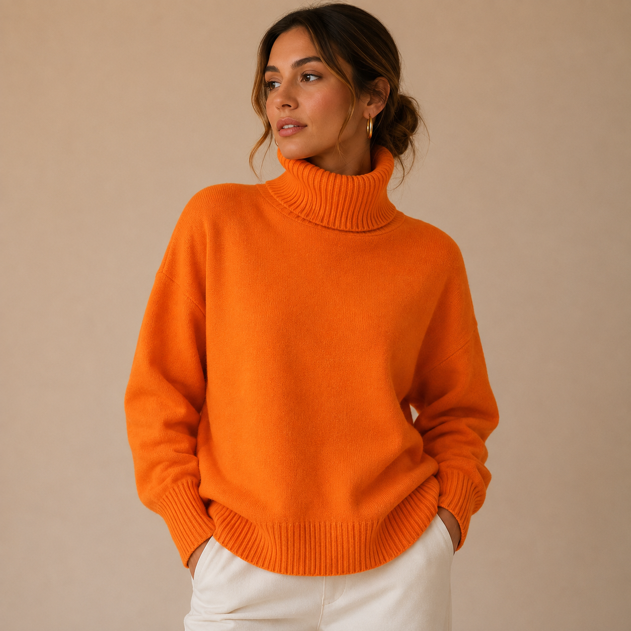 Dames Oversized Coltrui Hoge Col | Warme Breistof | Casual & Winter