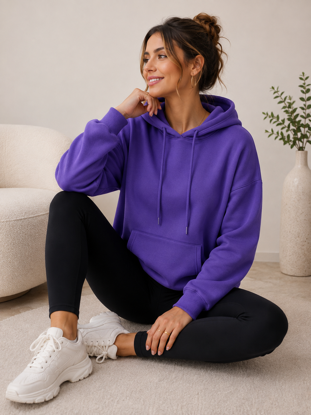 Dames Oversized Hoodie Capuchon | Trekkoorden & Kangoeroezak | Casual & Herfst