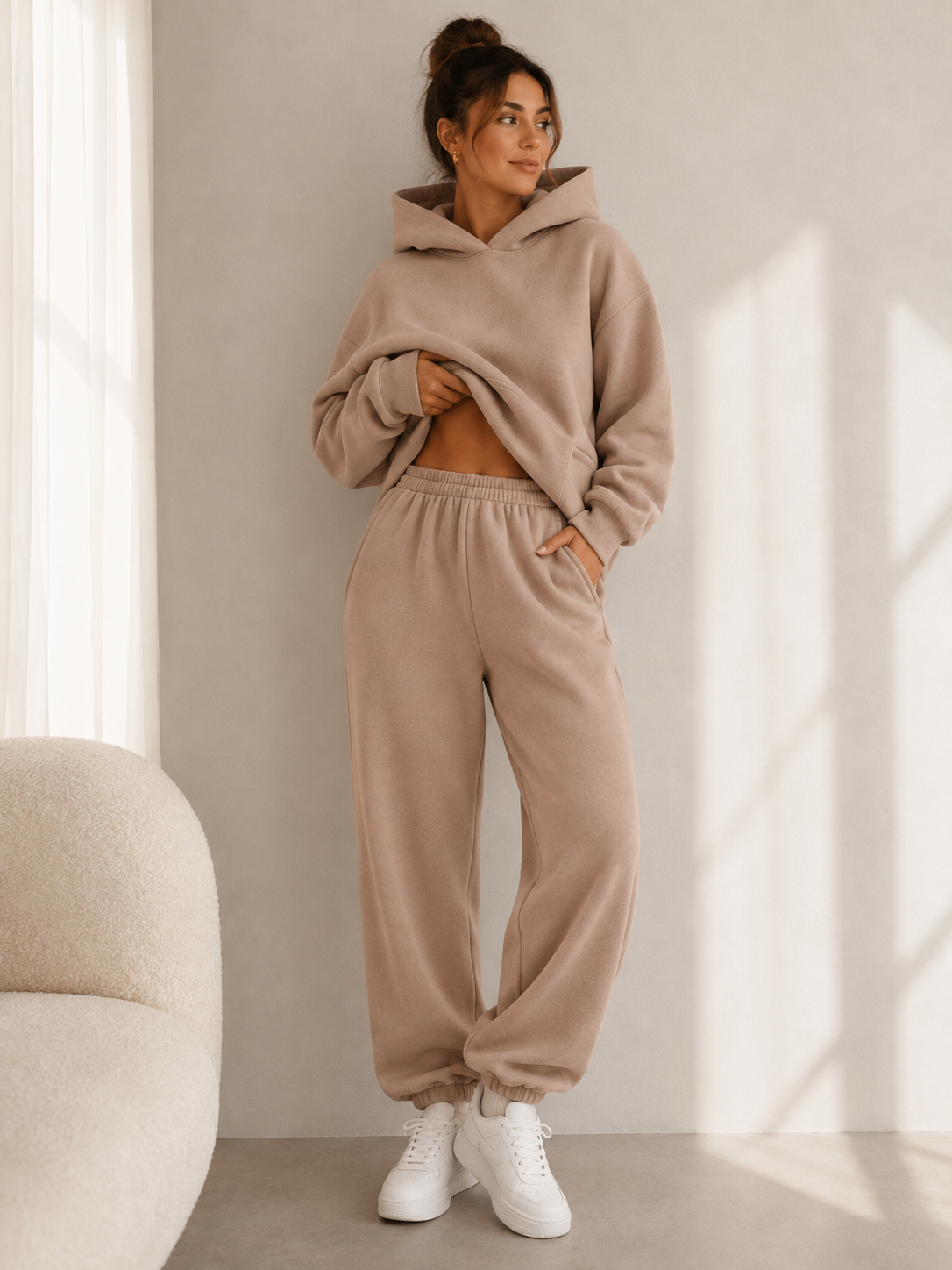 Dames Tweedelig Joggingpak Capuchon | Zachte Sweatstof | Loungen & Casual