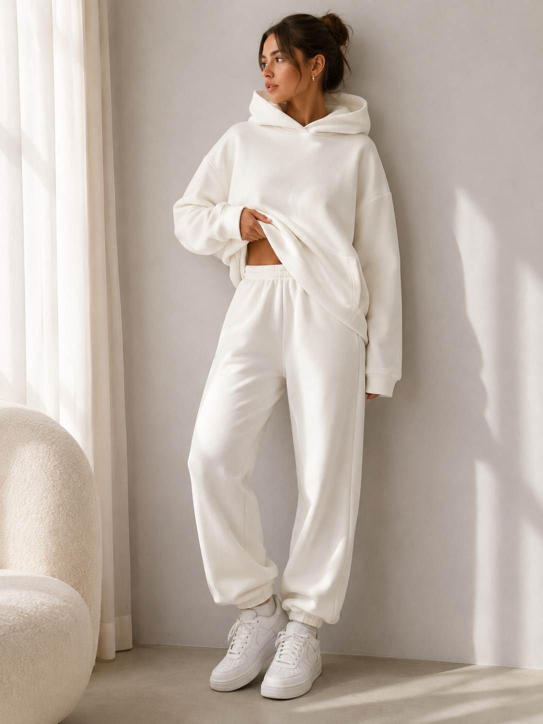 Dames Tweedelig Joggingpak Capuchon | Zachte Sweatstof | Loungen & Casual