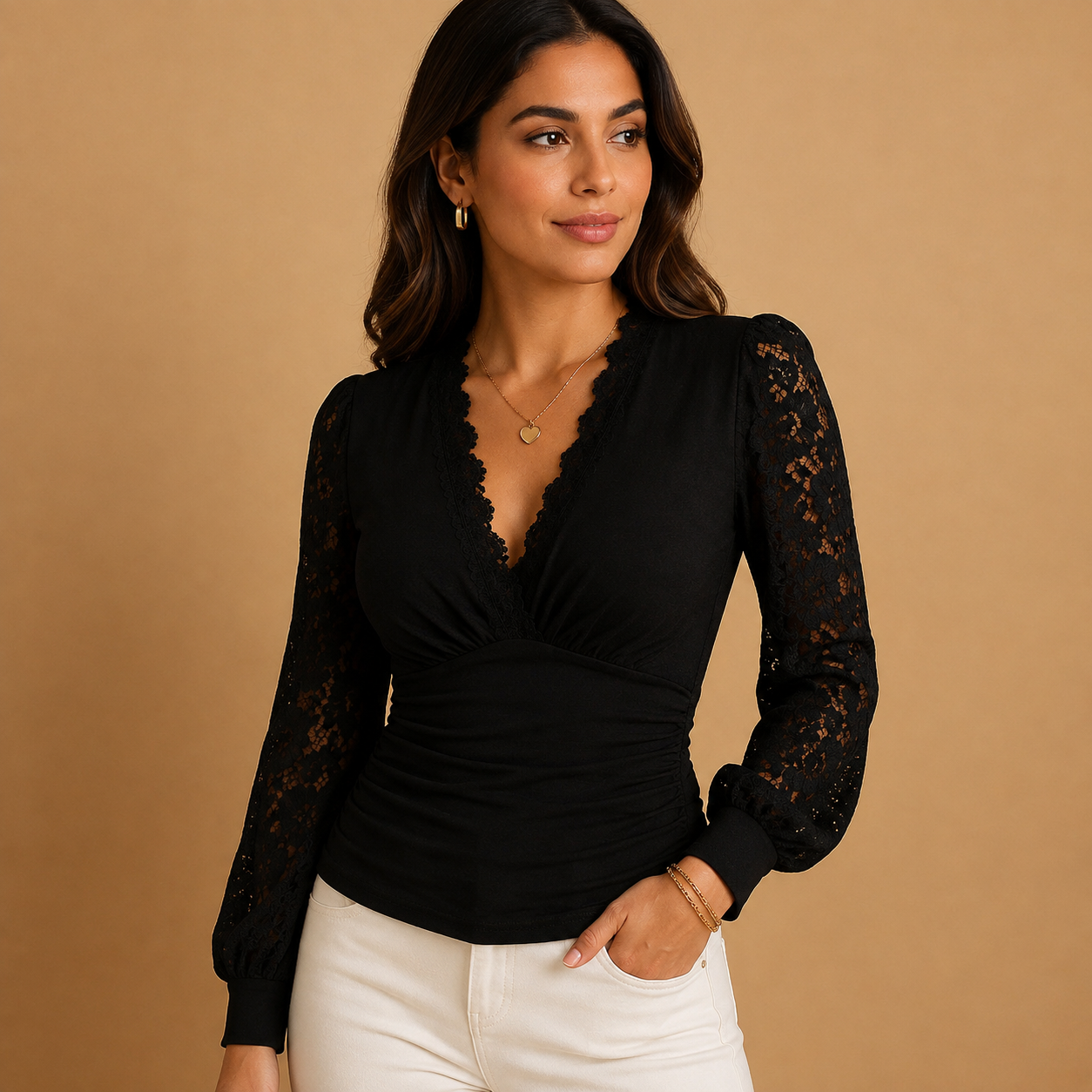 Dames Getailleerde Wikkeltop V-hals | Zachte Stretchstof | Kantoor & Casual