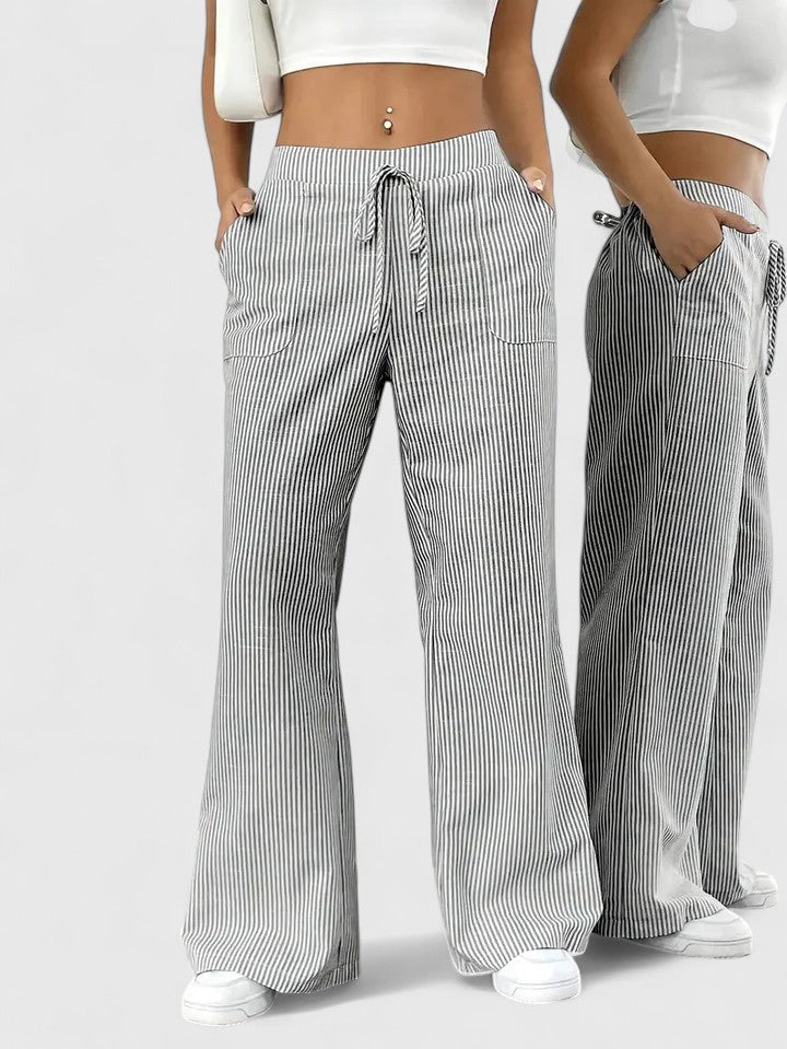 Dames Broek Elastische Taille Wijde Pijpen