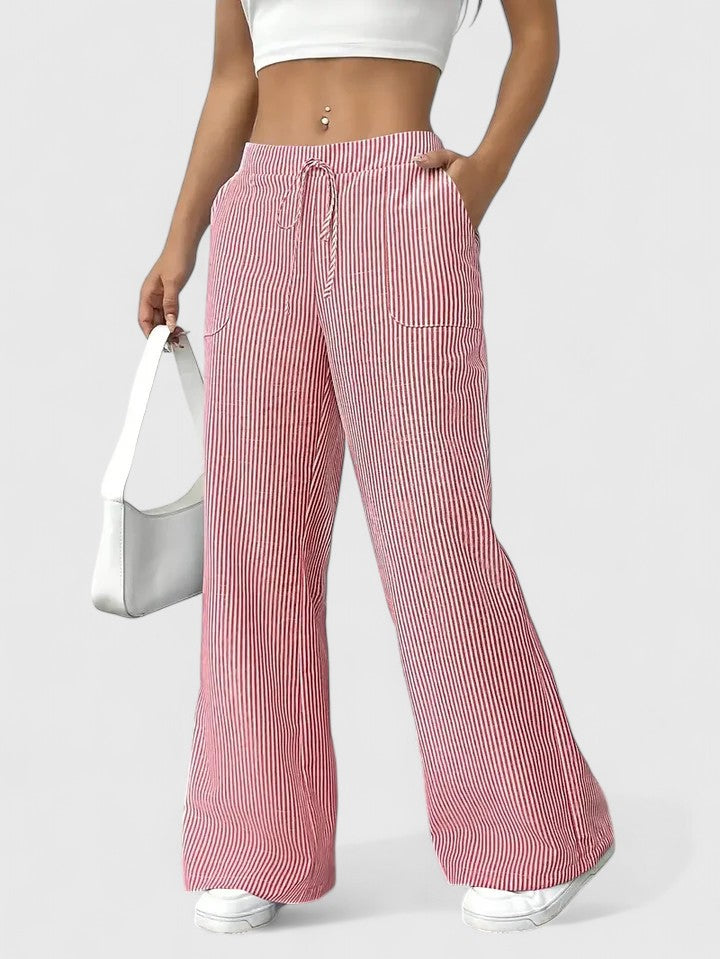 Dames Broek Elastische Taille Wijde Pijpen