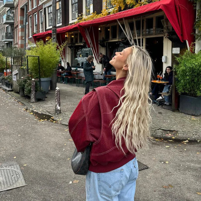 Dames Jas met Ritssluiting en Oversized Pasvorm