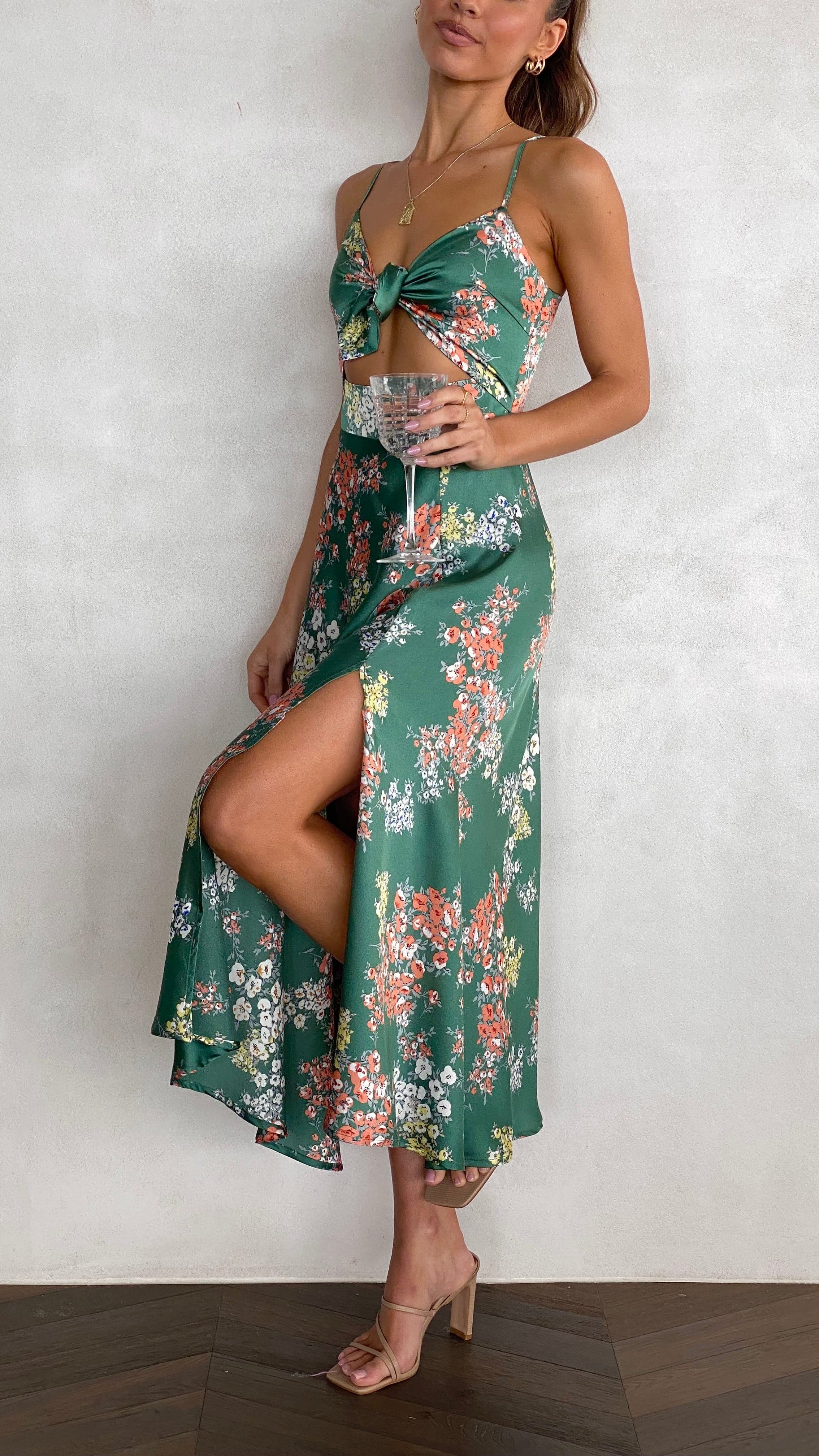 Midi Jurk Met Bloemenprint