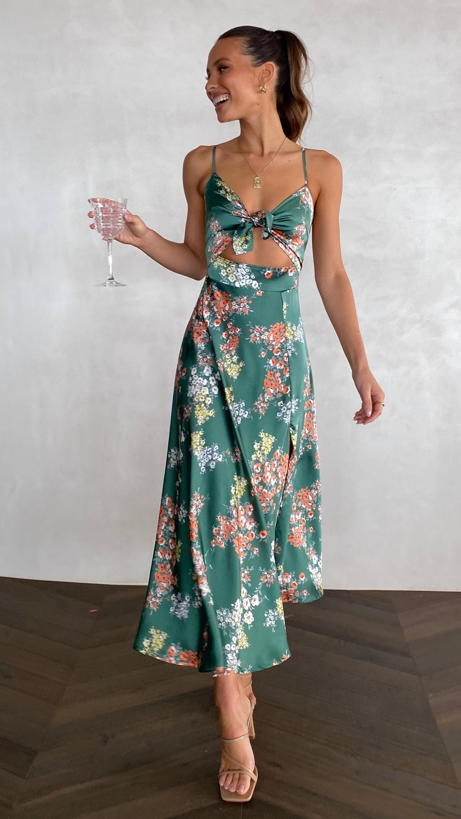 Midi Jurk Met Bloemenprint