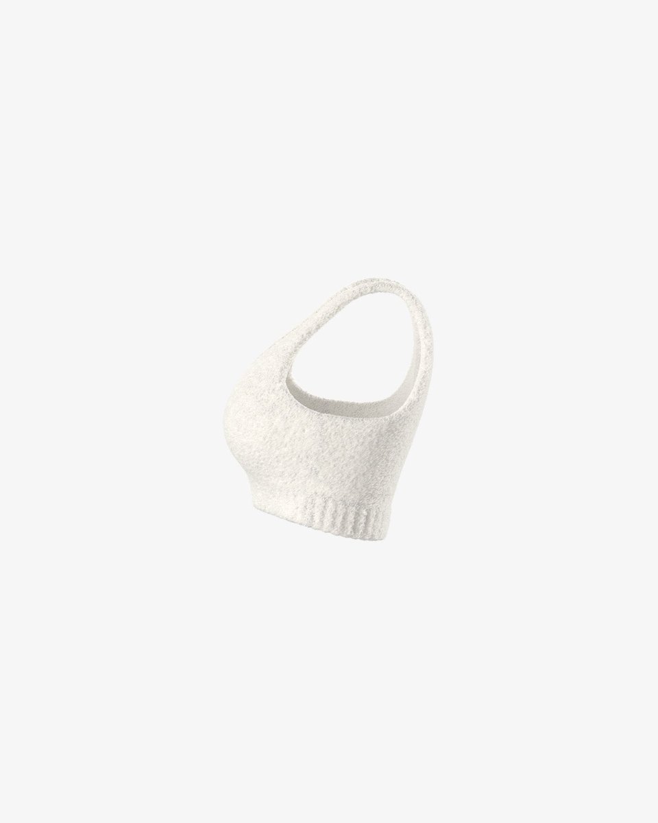 Dames Bouclé Crop Top | Zachte Structuur & Croplengte | Loungen & Casual