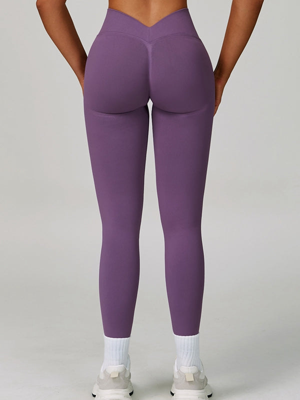 Sportshort Dames Seamless Hoge Taille – Diepe V-Rug