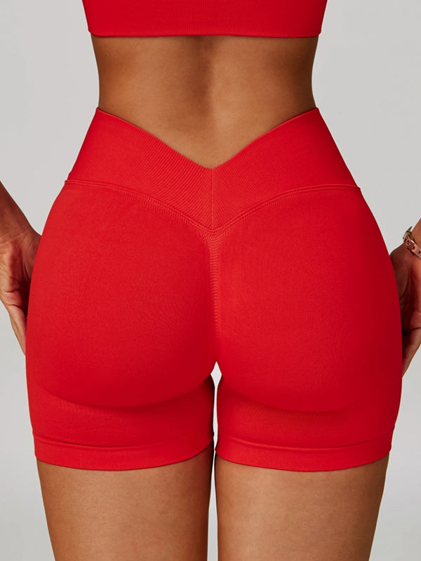 Sportshort Dames Seamless Hoge Taille – Diepe V-Rug
