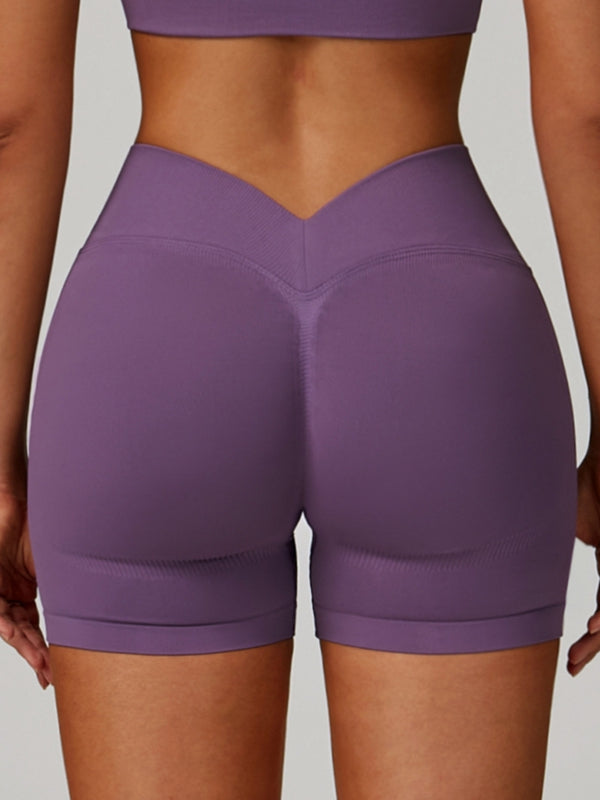Sportshort Dames Seamless Hoge Taille – Diepe V-Rug