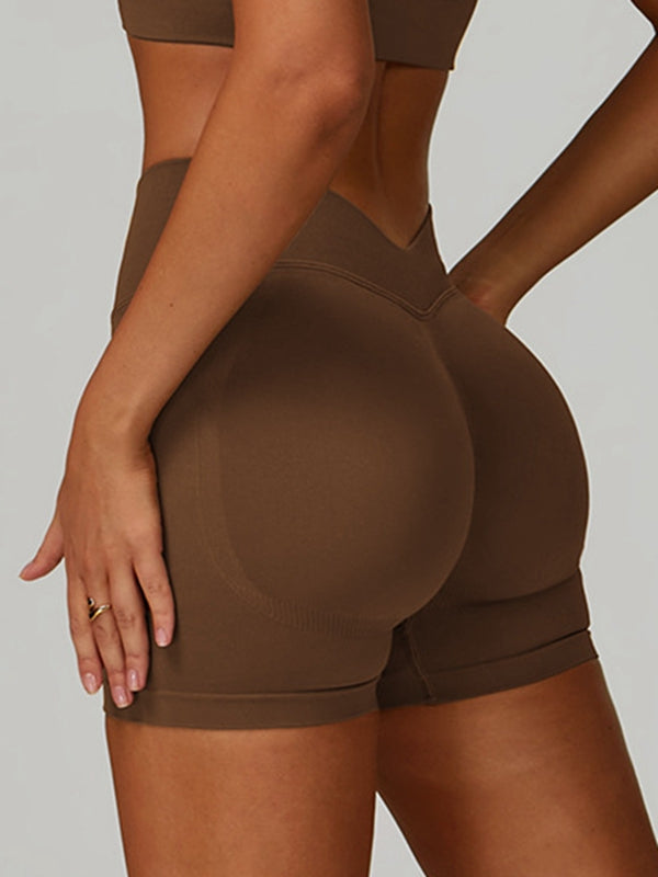 Sportshort Dames Seamless Hoge Taille – Diepe V-Rug