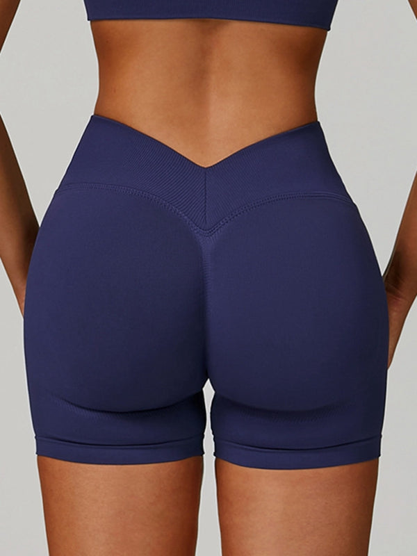 Sportshort Dames Seamless Hoge Taille – Diepe V-Rug