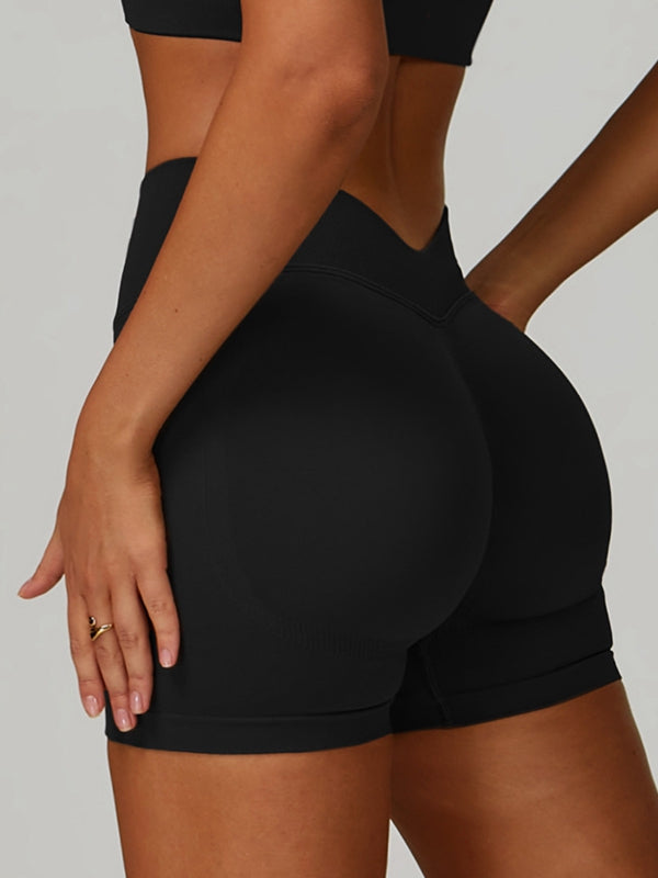 Sportshort Dames Seamless Hoge Taille – Diepe V-Rug