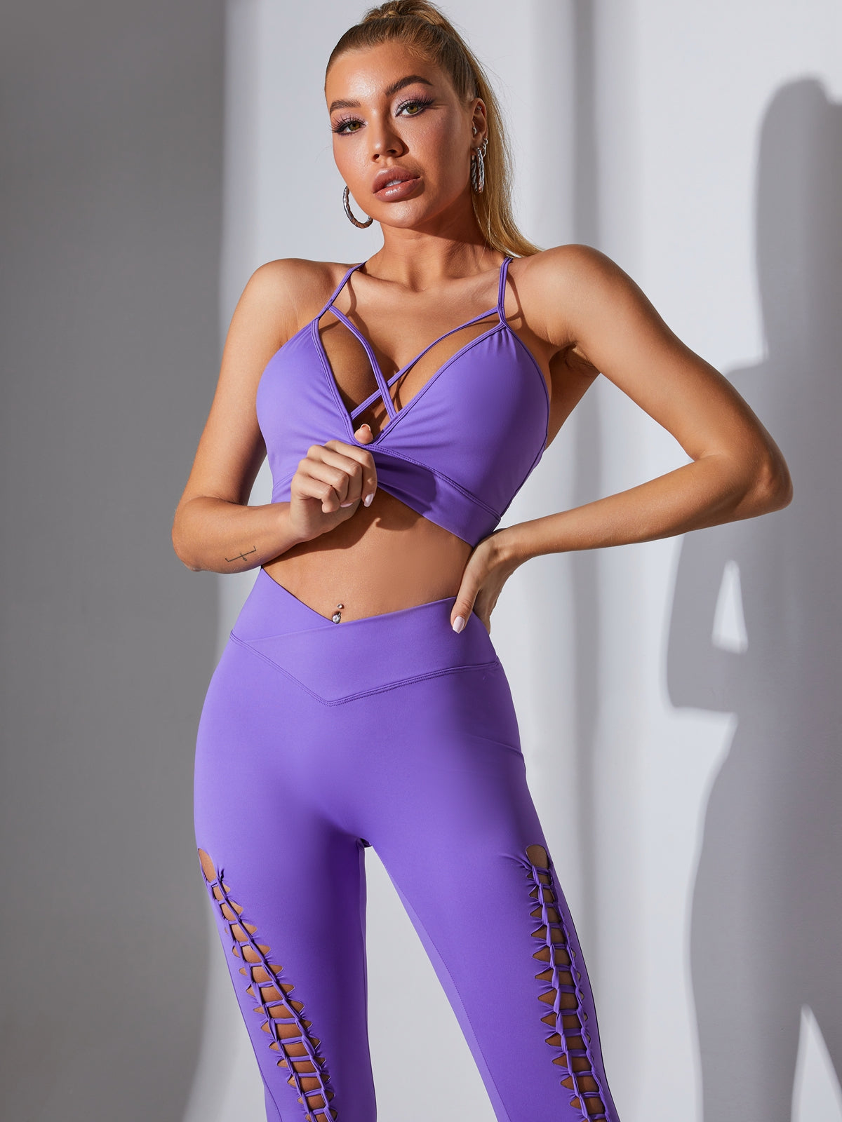 Sport BH Dames Cross Back Peach Soft Stof