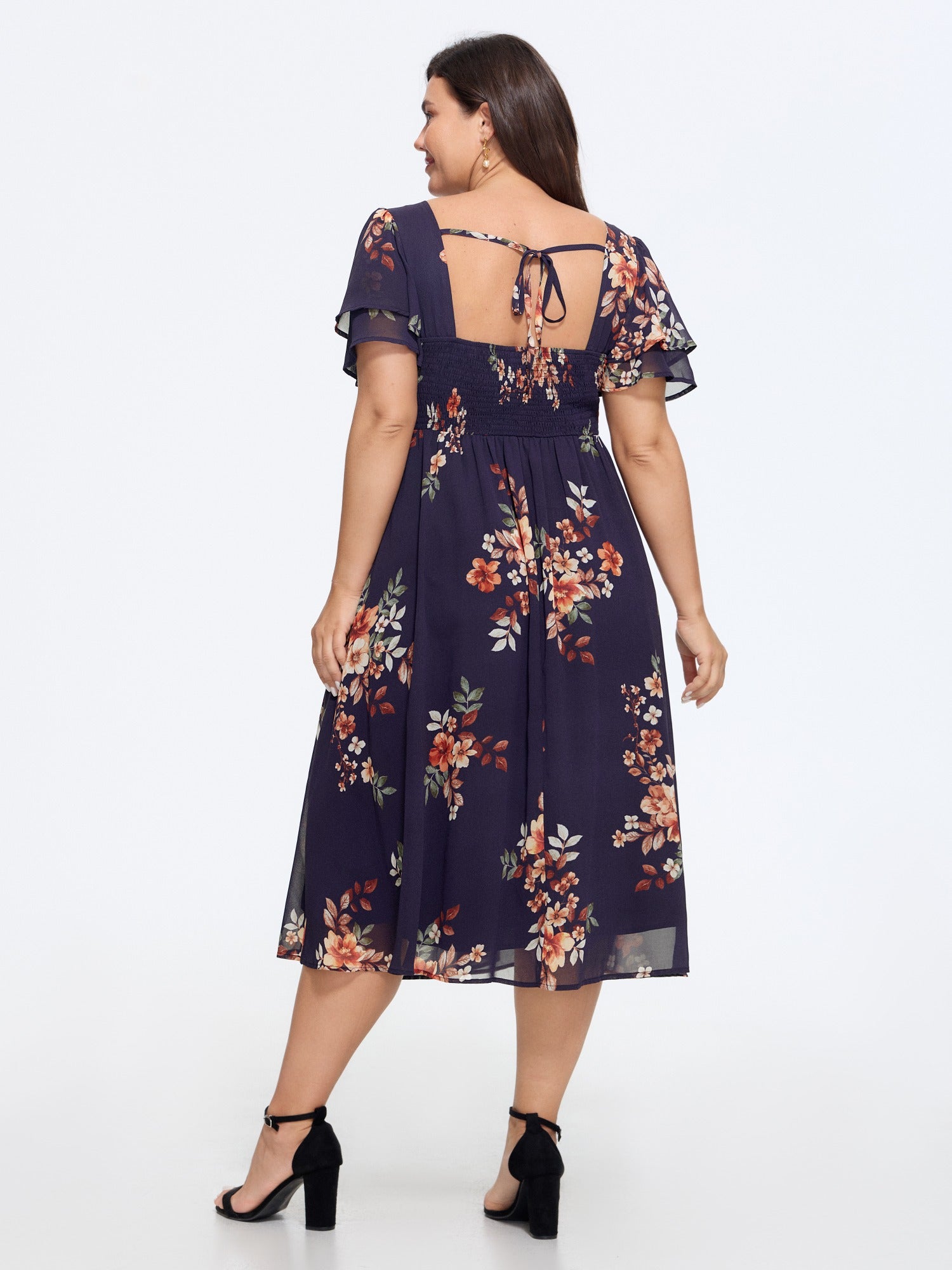 Midi Jurk Met Bloemenprint