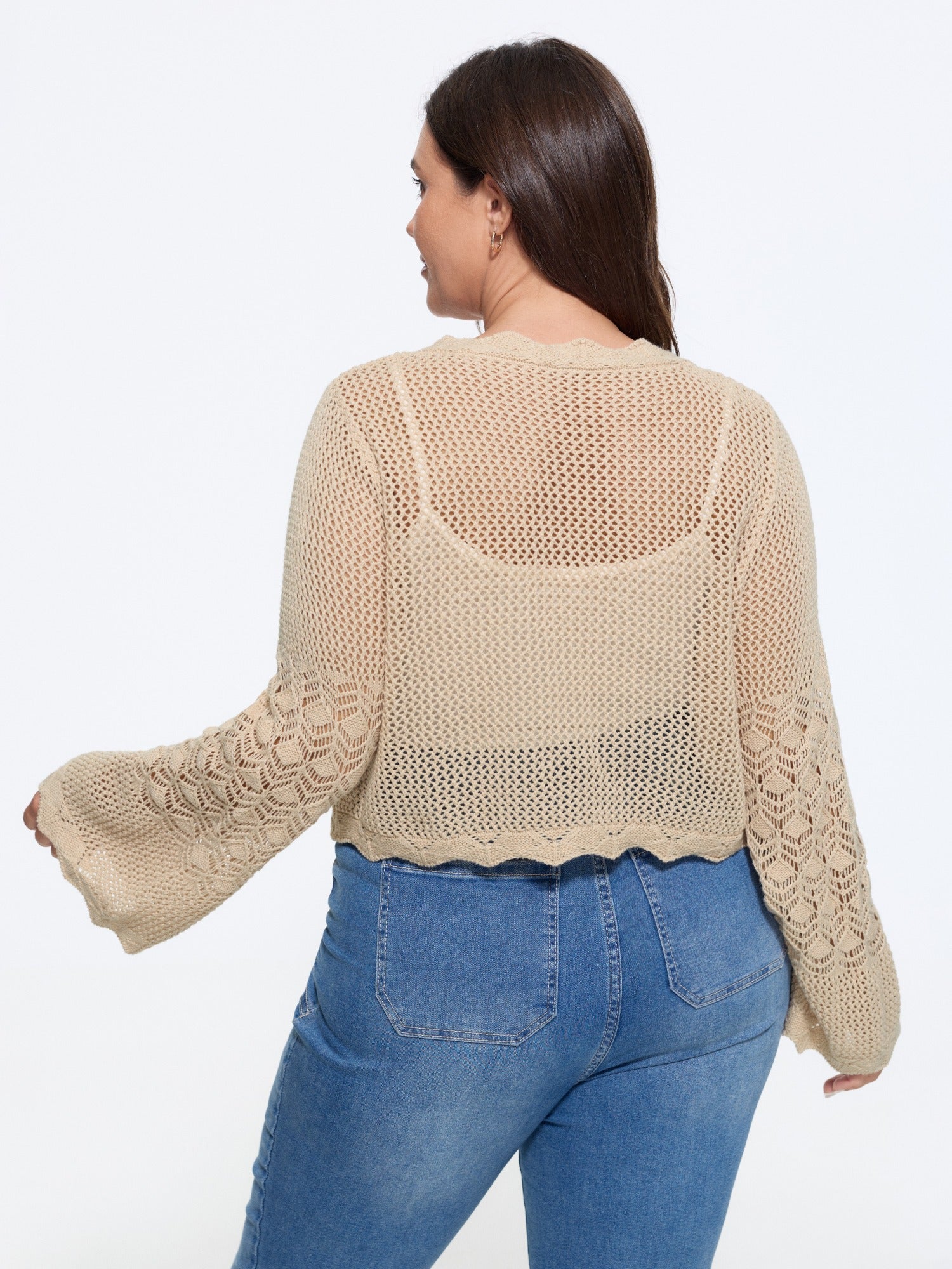 Gebreid Vest Dames Scallop