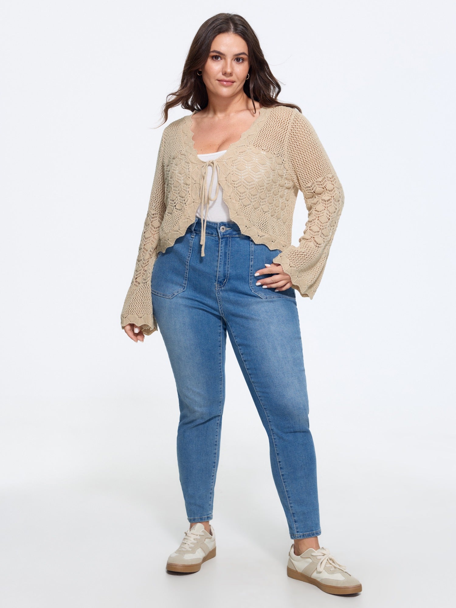 Gebreid Vest Dames Scallop