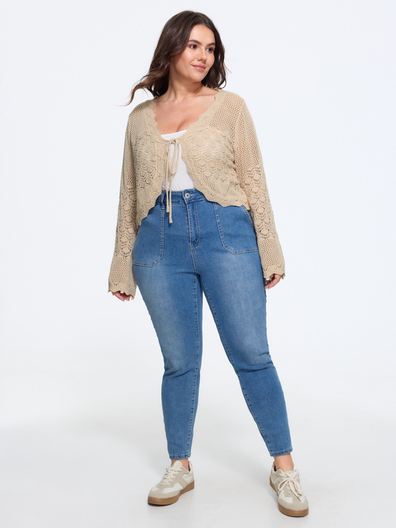 Gebreid Vest Dames Scallop