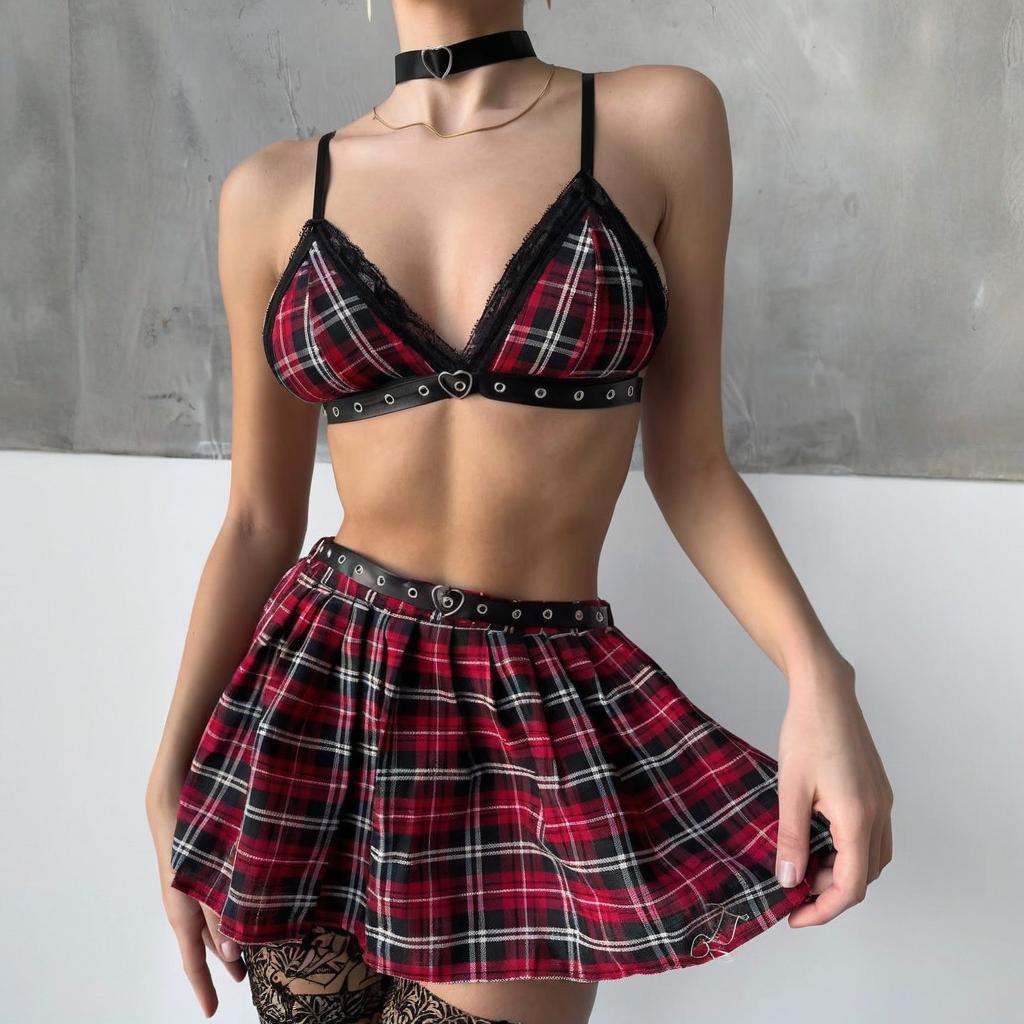 SCHOOLGIRL - Lingerieset Dames – Met Halsband – Verfijnde Set & Vrouwelijke Pasvorm