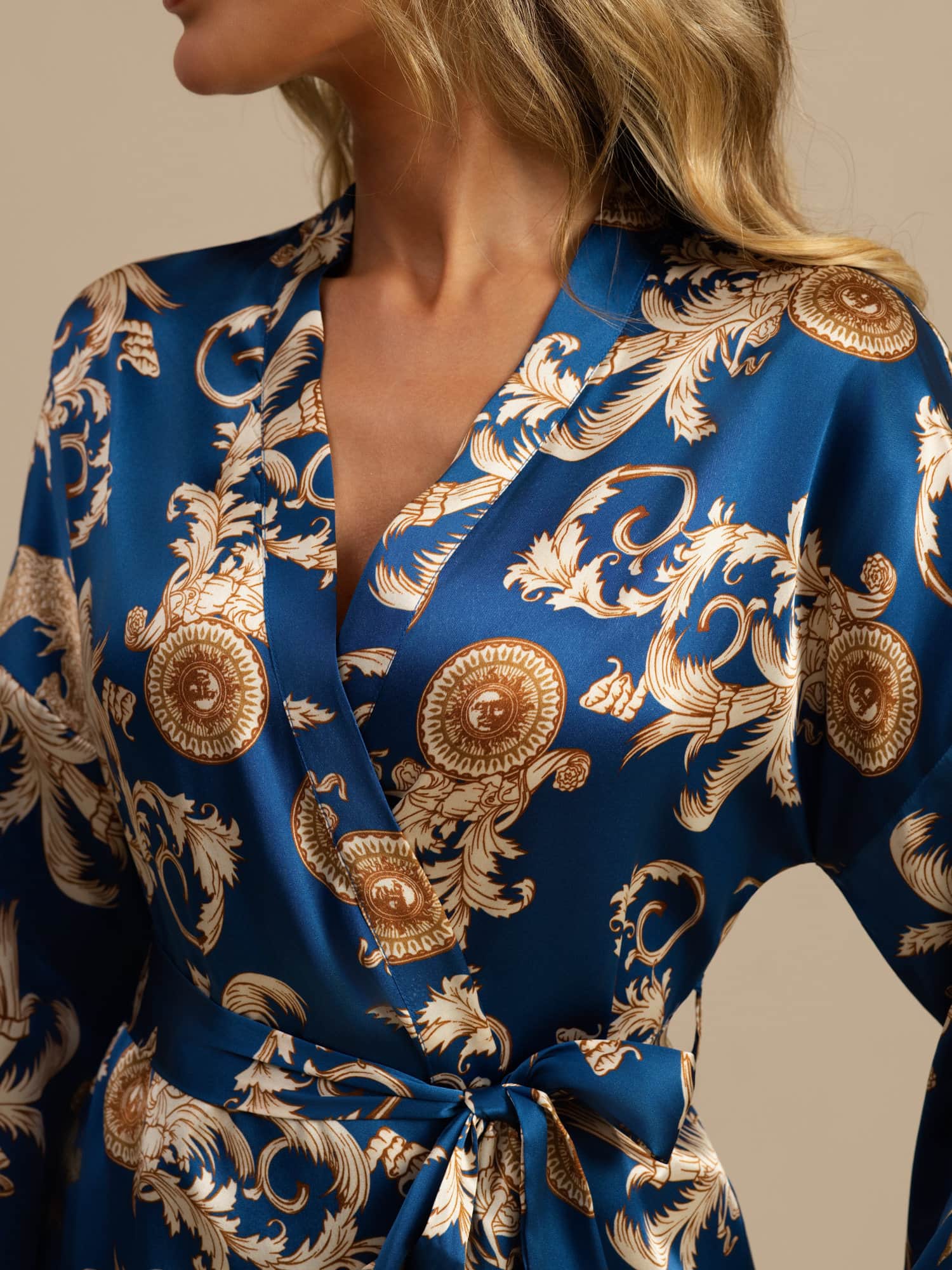 Satijnen Kimono Ochtendjas Riem