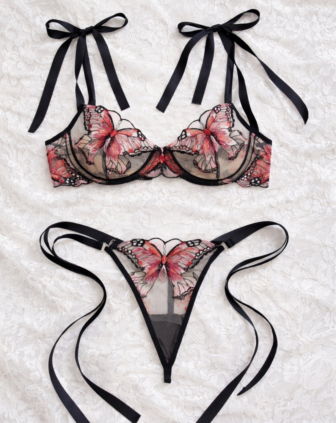 SERAPHINA - Lingerieset Dames Kant – Vlinder Met Motief – Elegante Set met Sensuele Look