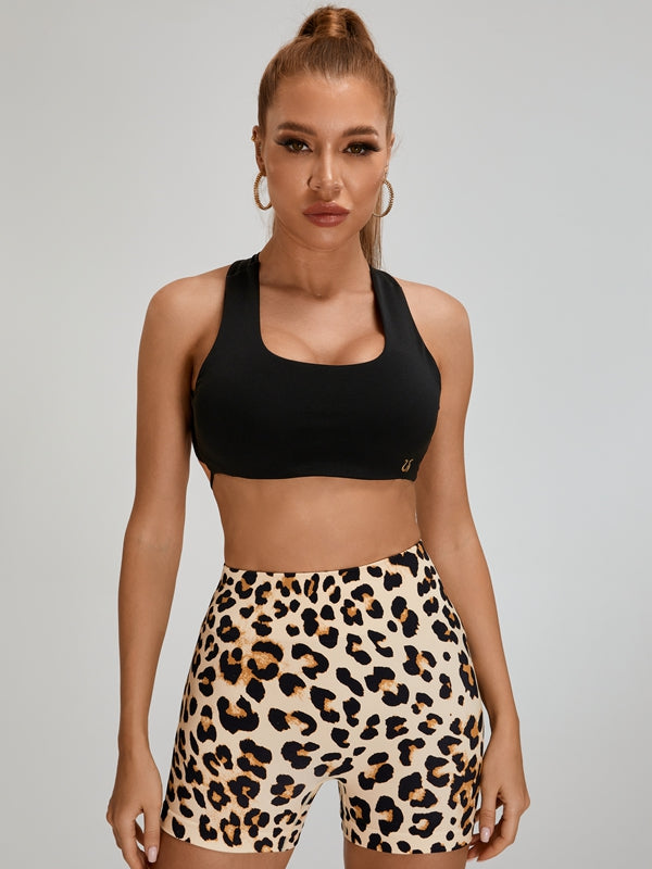 Sportshort Dames Booty Fit – Luipaardprint & Scrunch