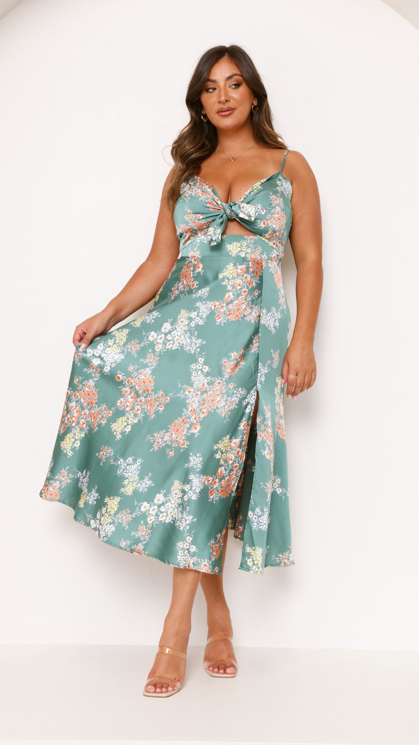 Midi Jurk Met Bloemenprint