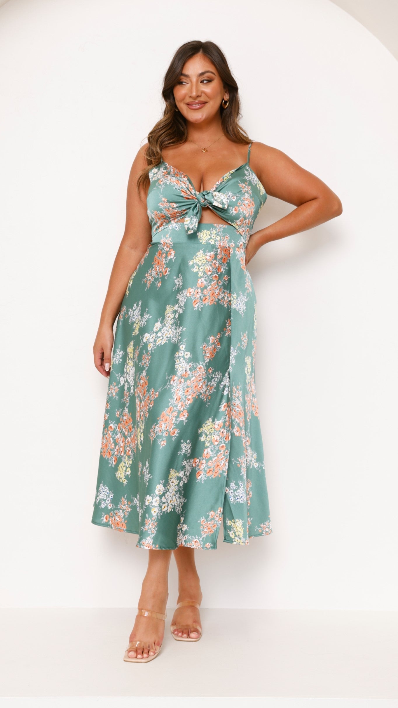 Midi Jurk Met Bloemenprint