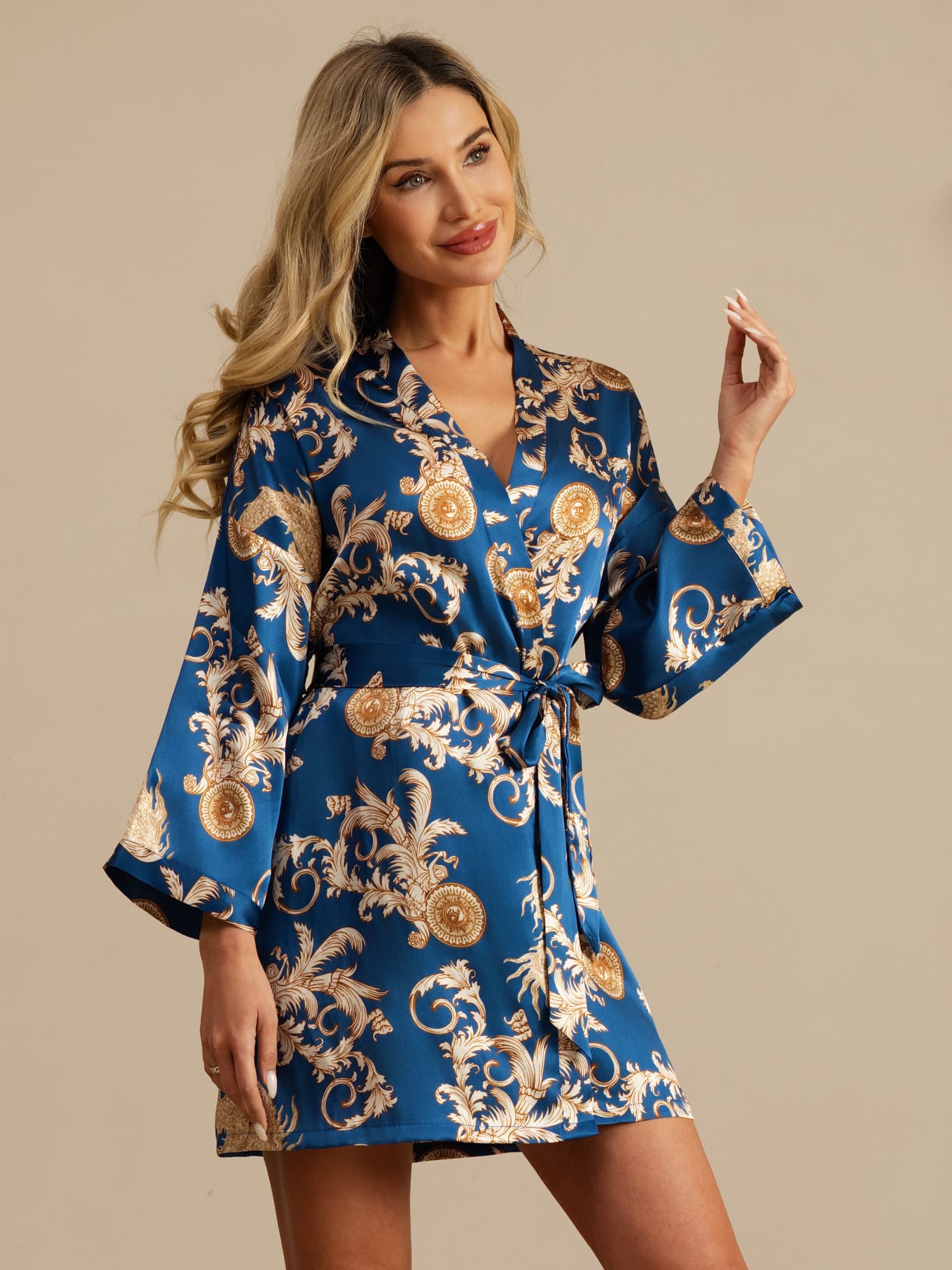 Satijnen Kimono Ochtendjas Riem