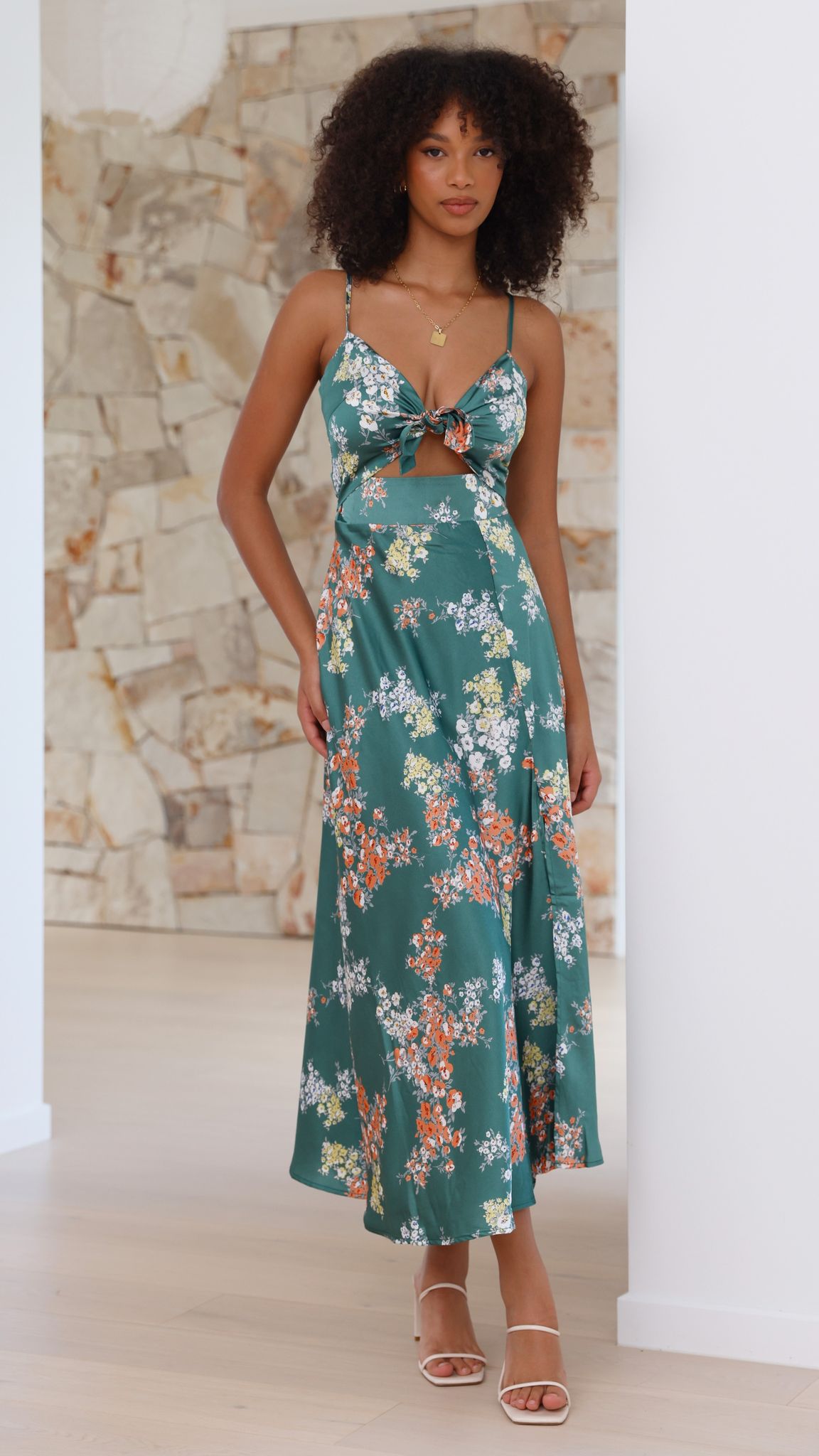 Midi Jurk Met Bloemenprint