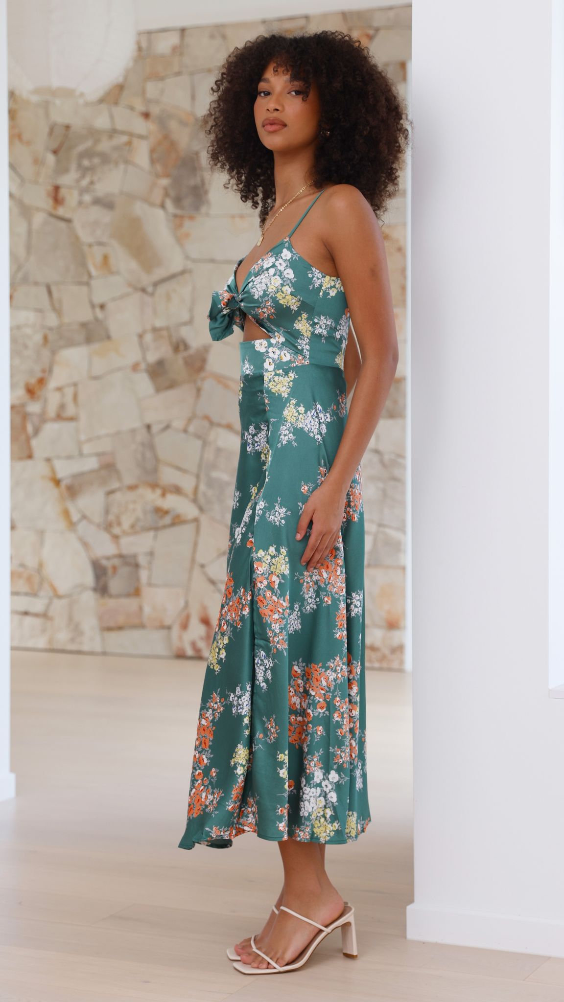 Midi Jurk Met Bloemenprint