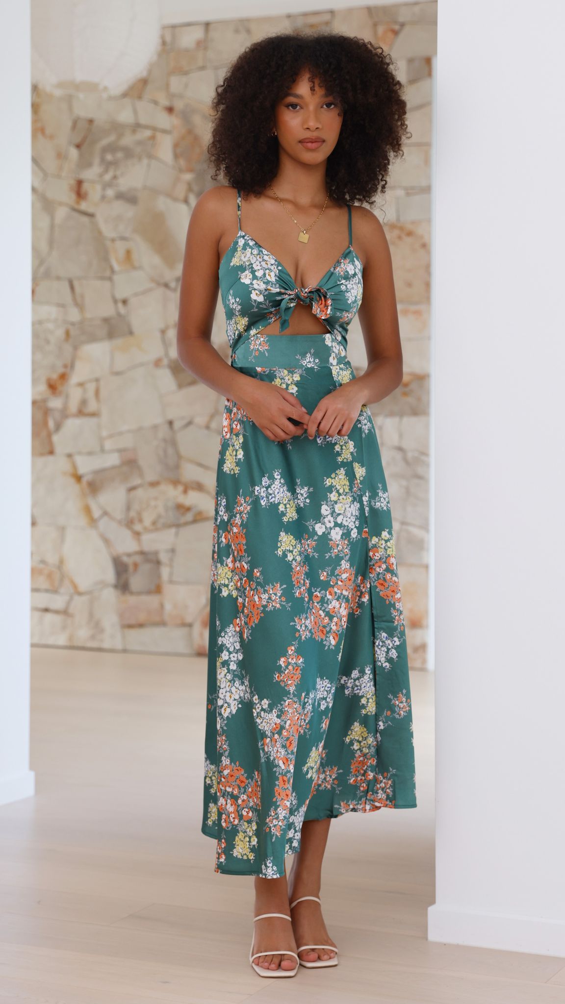 Midi Jurk Met Bloemenprint