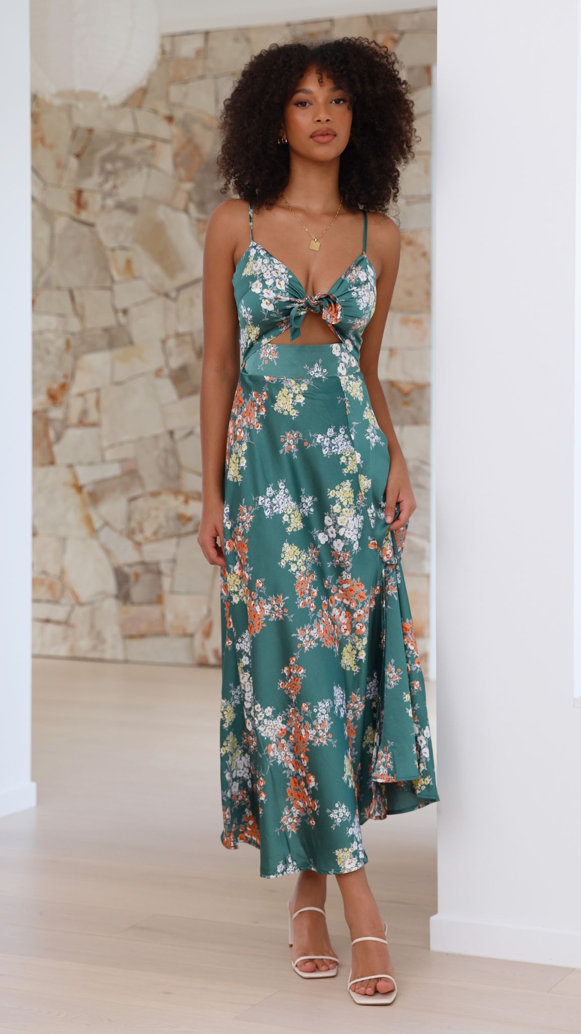 Midi Jurk Met Bloemenprint