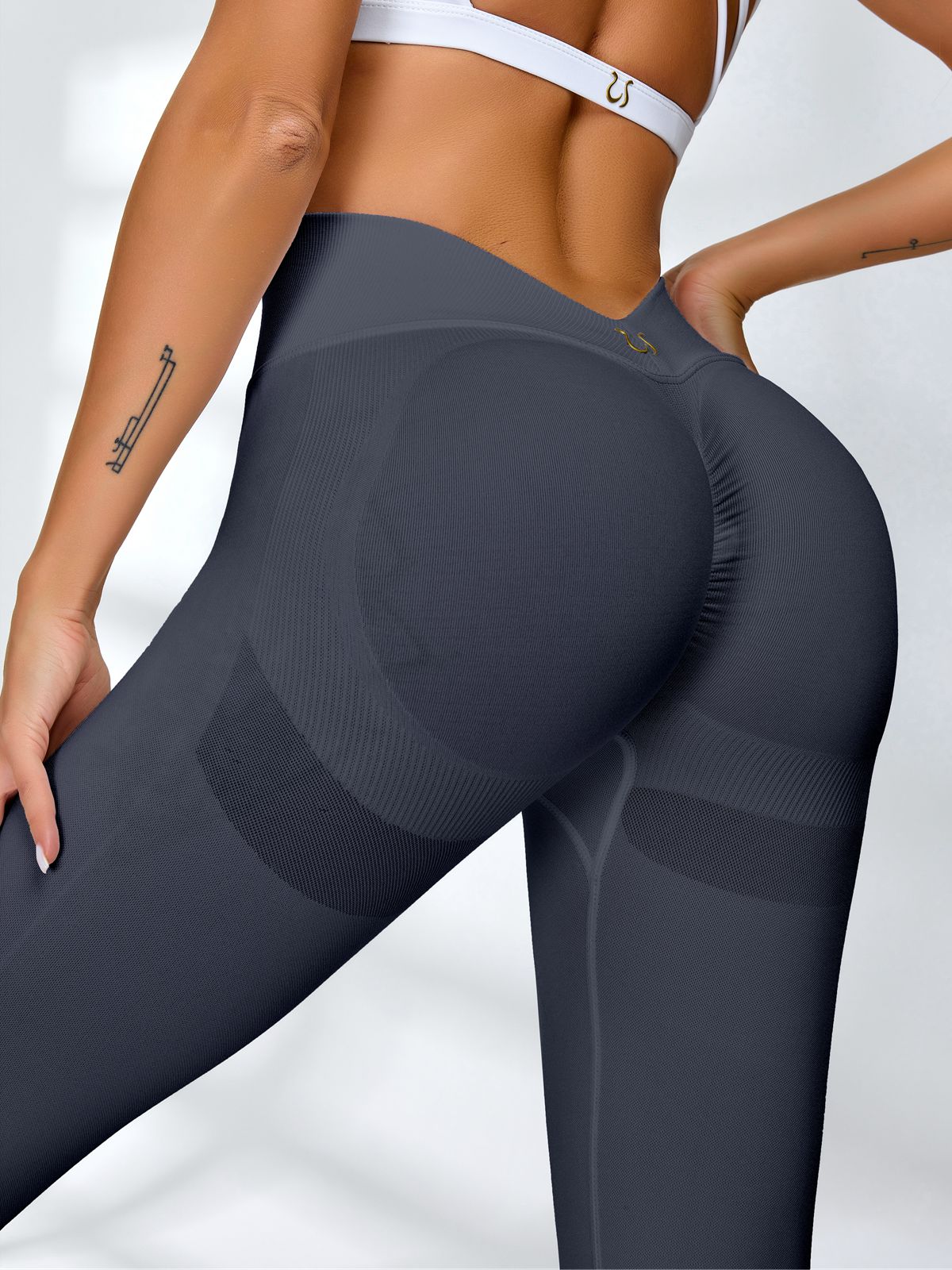 Sportlegging Dames Scrunch Bum Diepe V-Rug met Lift-Effect