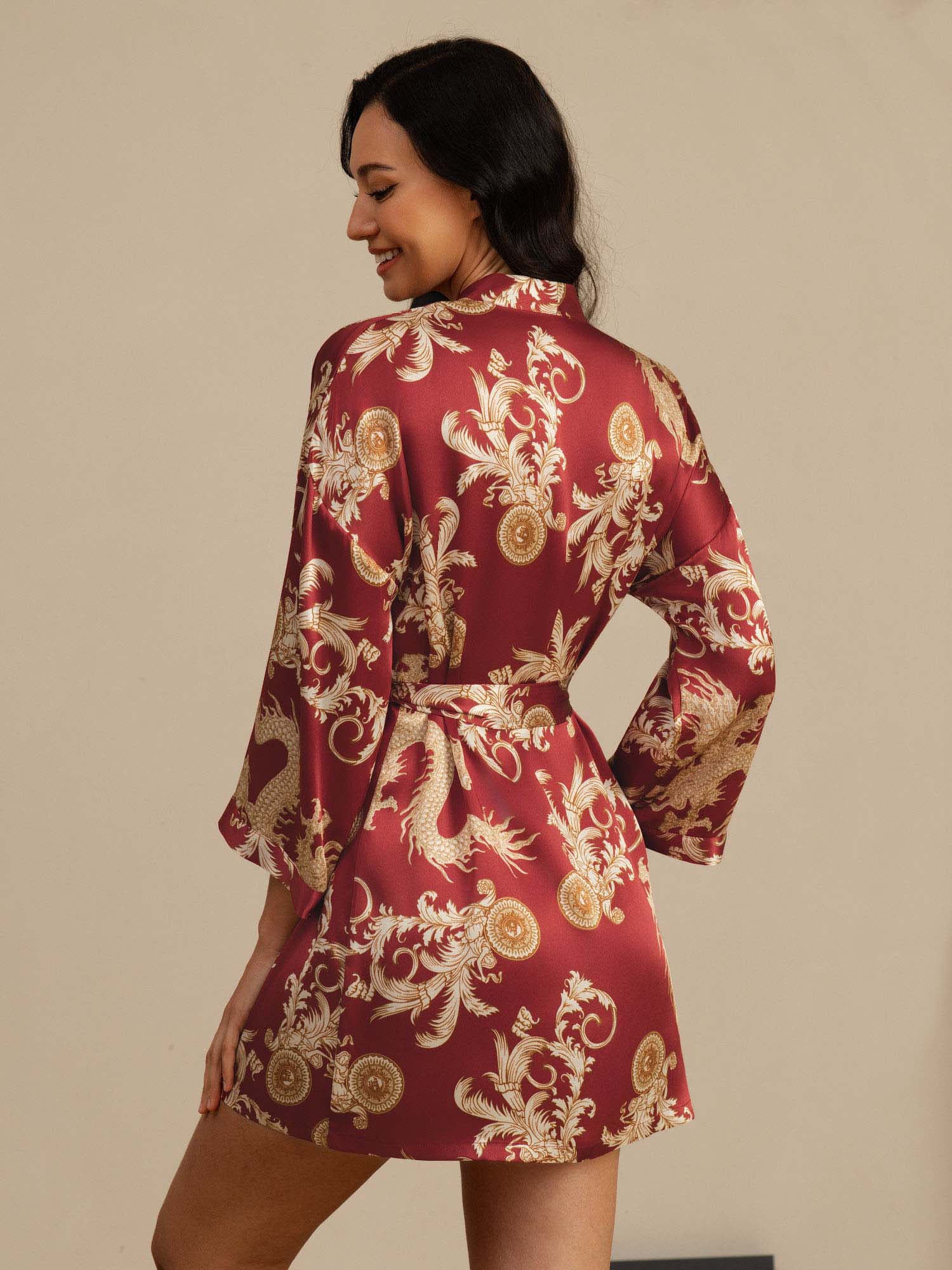 Satijnen Kimono Ochtendjas Riem