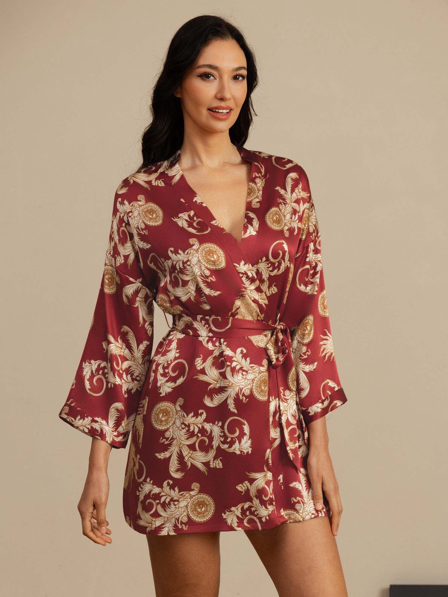 Satijnen Kimono Ochtendjas Riem