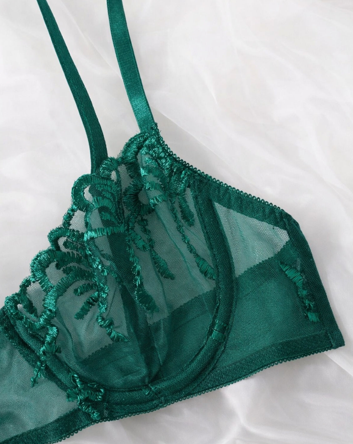 ELORA - Lingerieset Dames Kant – Smaragdgroen – Verfijnde Set & Vrouwelijke Pasvorm