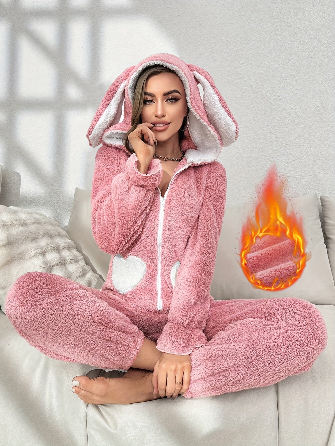Dames Pyjamaset met Capuchon en Stretchstof | Maud