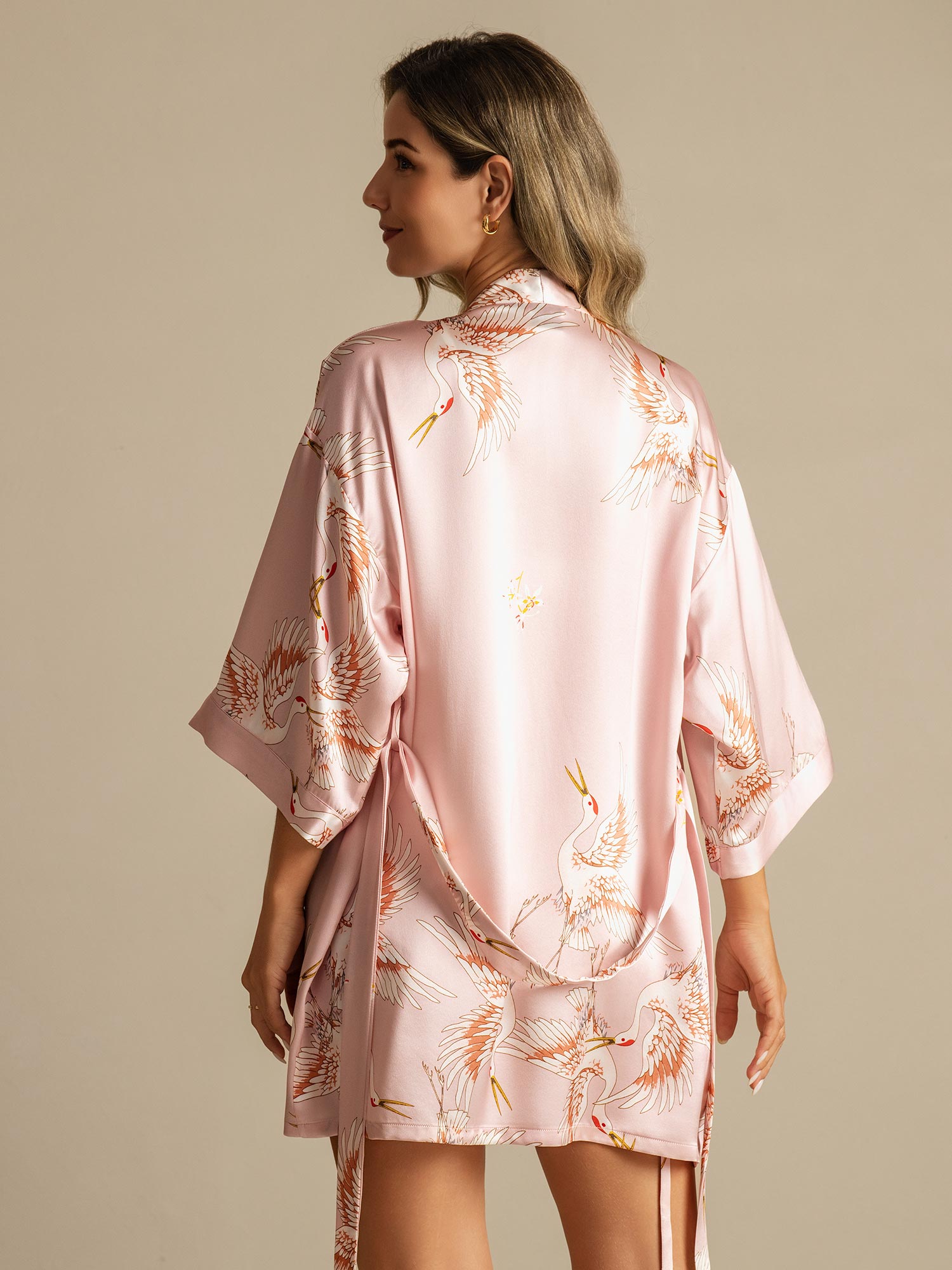 Satijnen Kimono Ochtendjas Dames