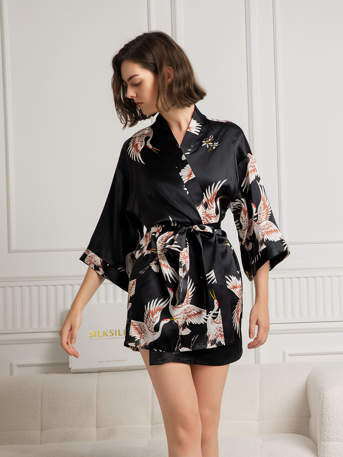 Satijnen Kimono Ochtendjas Dames