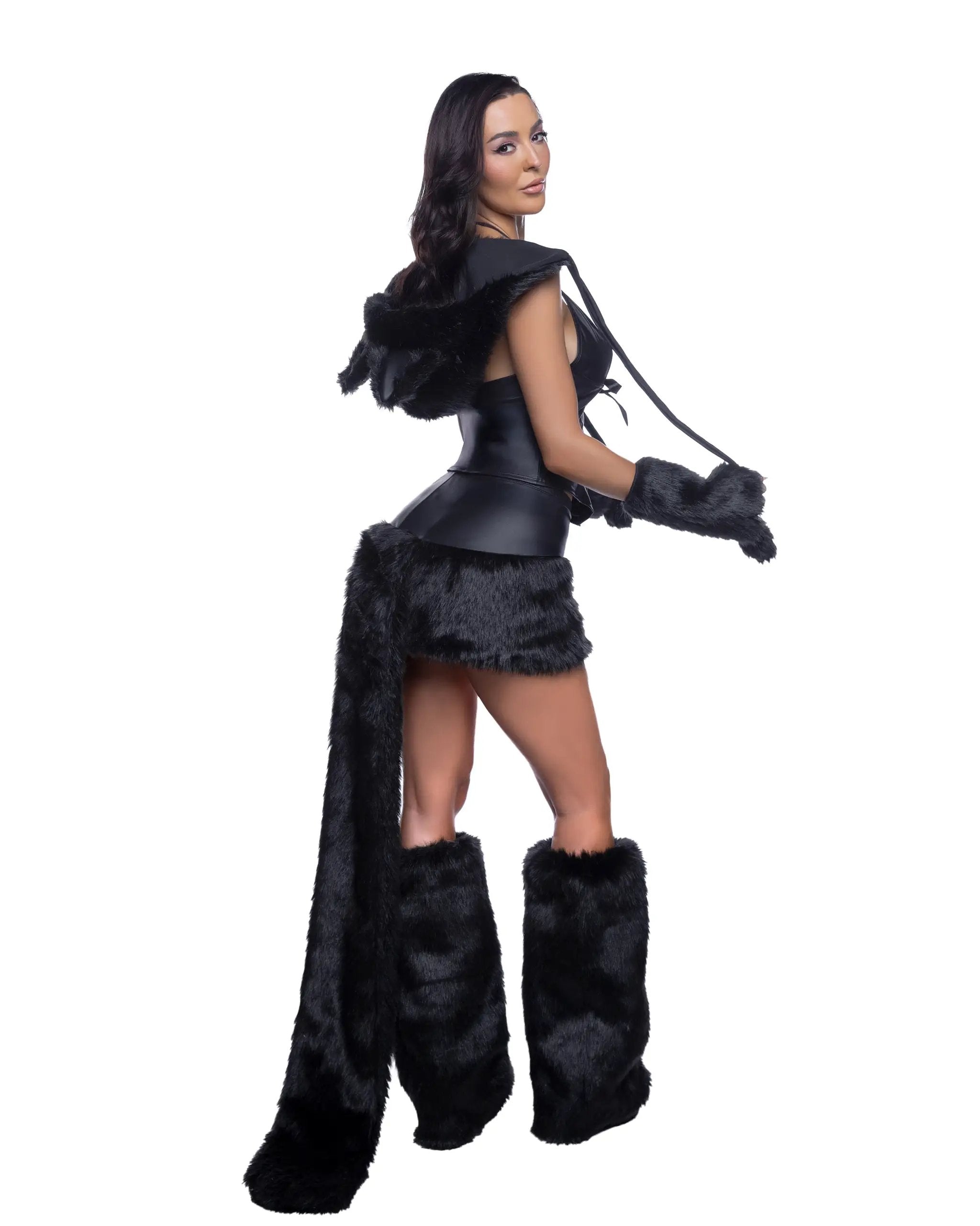 Dames Kattenkostuum met Corset en Rok met Staart