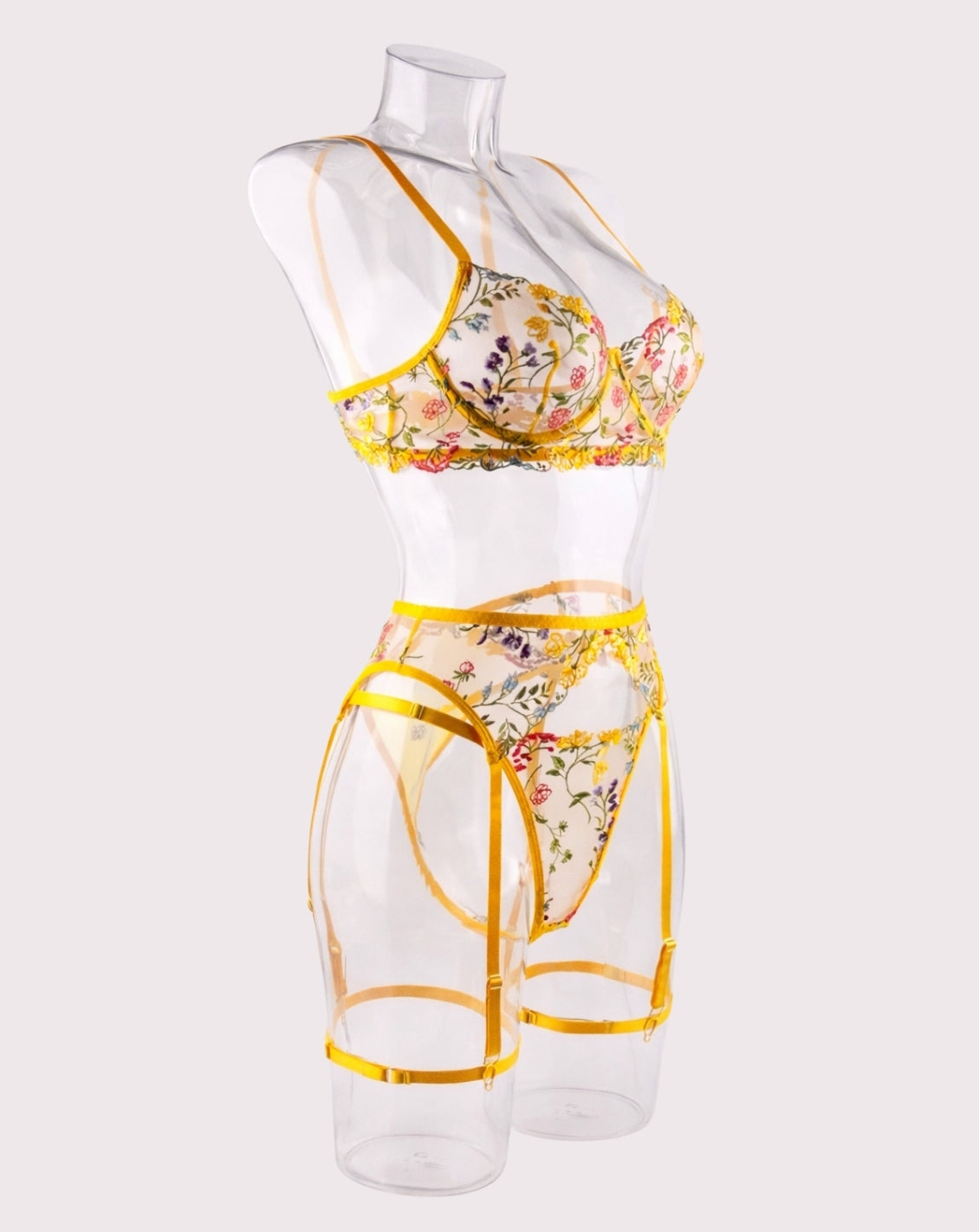 LÉA - Lingerieset Dames Kant – Met Bloementuin-Motief – Elegante Set met Sensuele Look