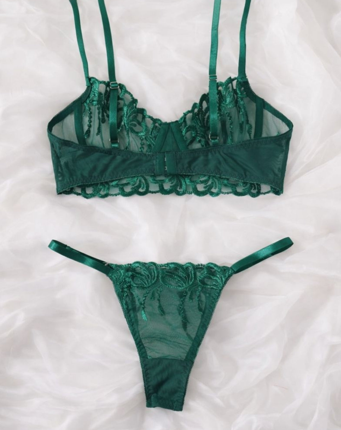 ELORA - Lingerieset Dames Kant – Smaragdgroen – Verfijnde Set & Vrouwelijke Pasvorm