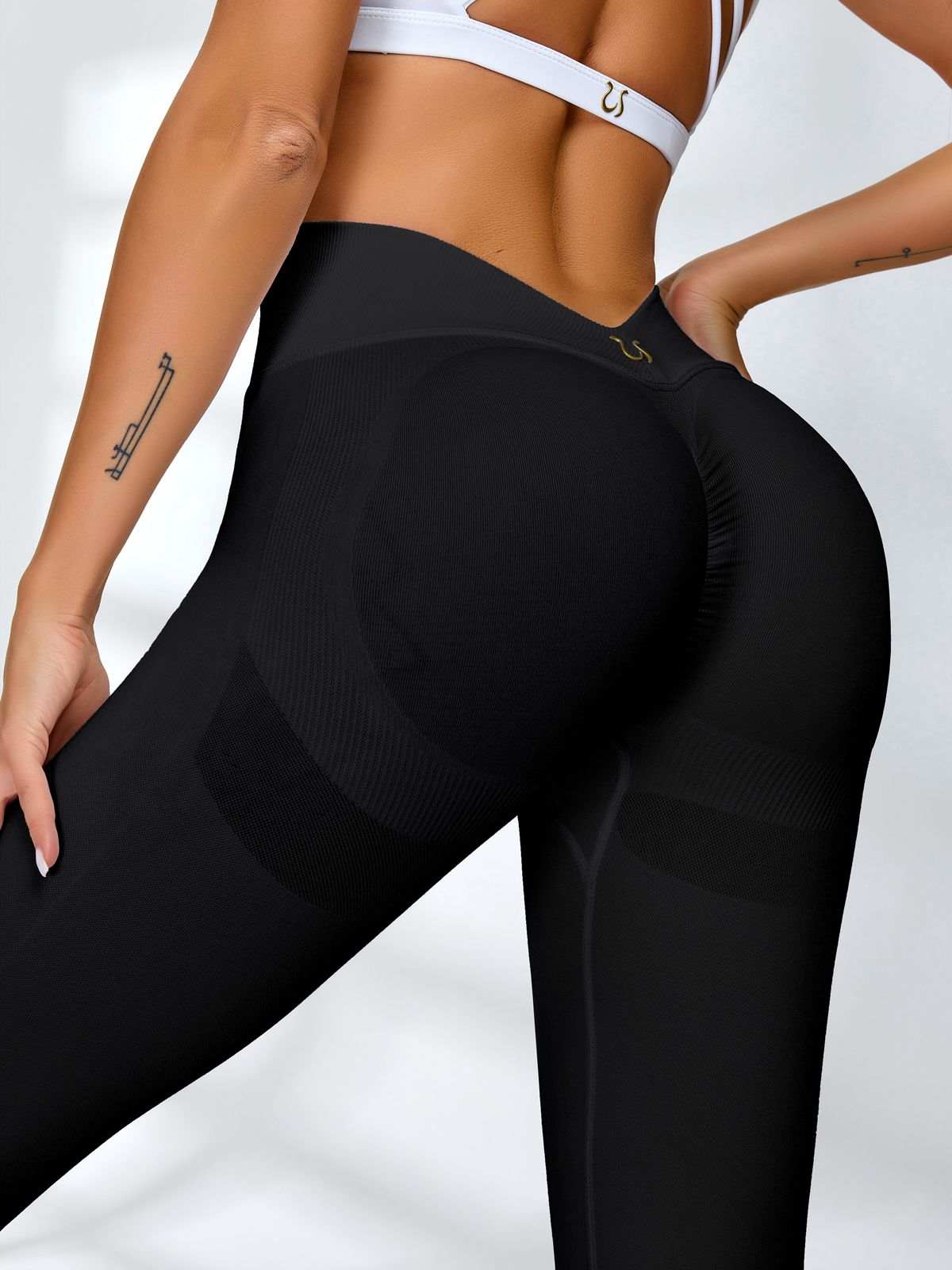 Sportlegging Dames Scrunch Bum Diepe V-Rug met Lift-Effect