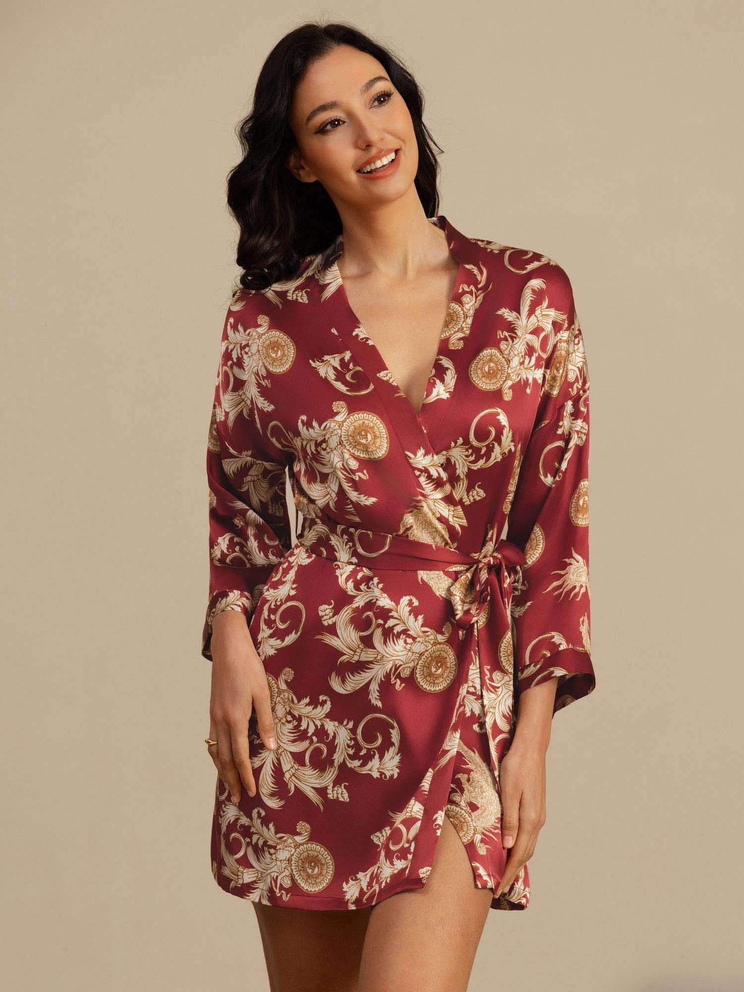 Satijnen Kimono Ochtendjas Riem