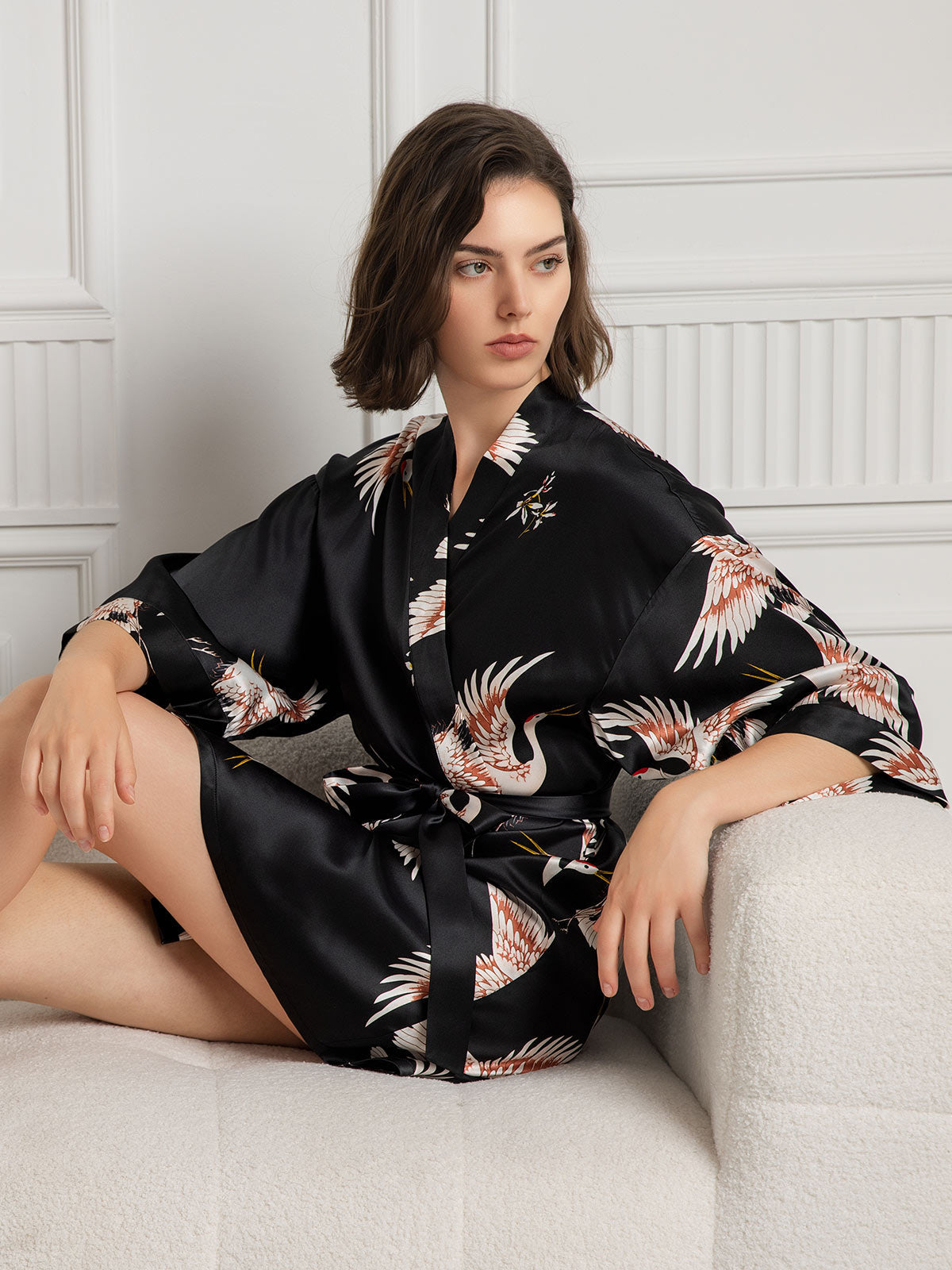 Satijnen Kimono Ochtendjas Dames