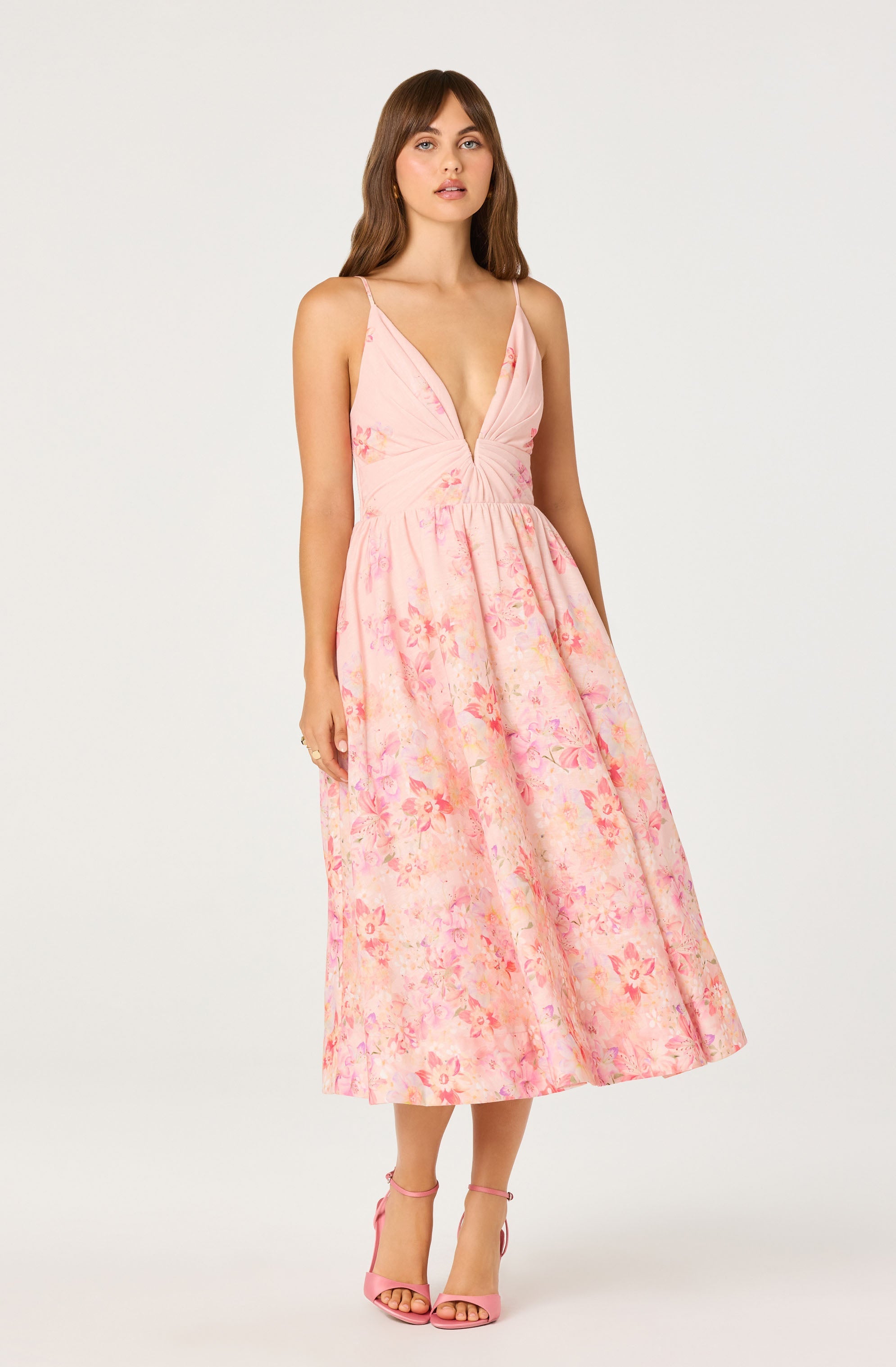 Midi Jurk Met Bloemenprint