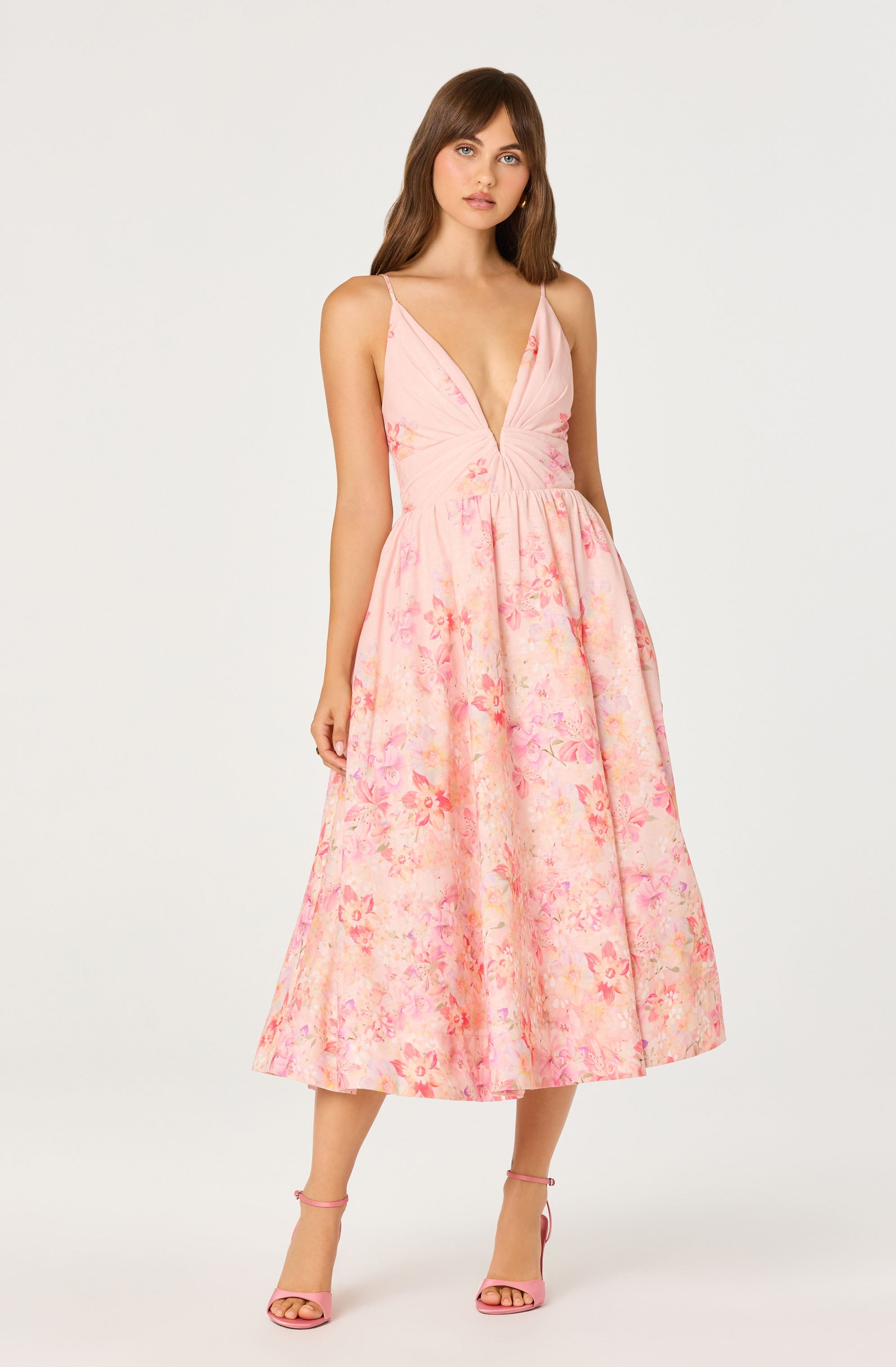 Midi Jurk Met Bloemenprint