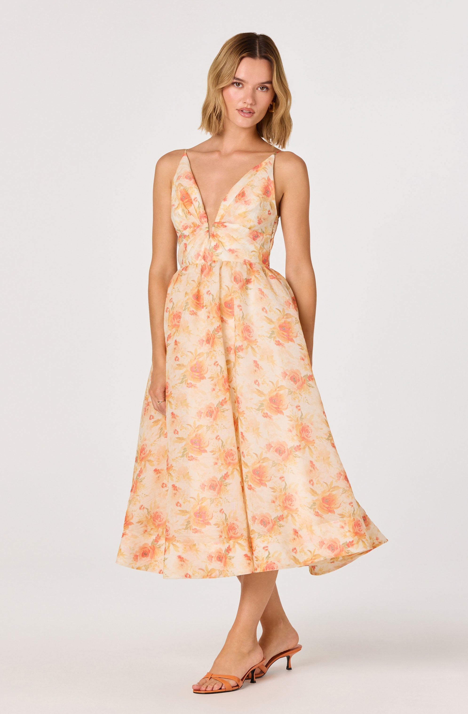 Midi Jurk Met Bloemenprint