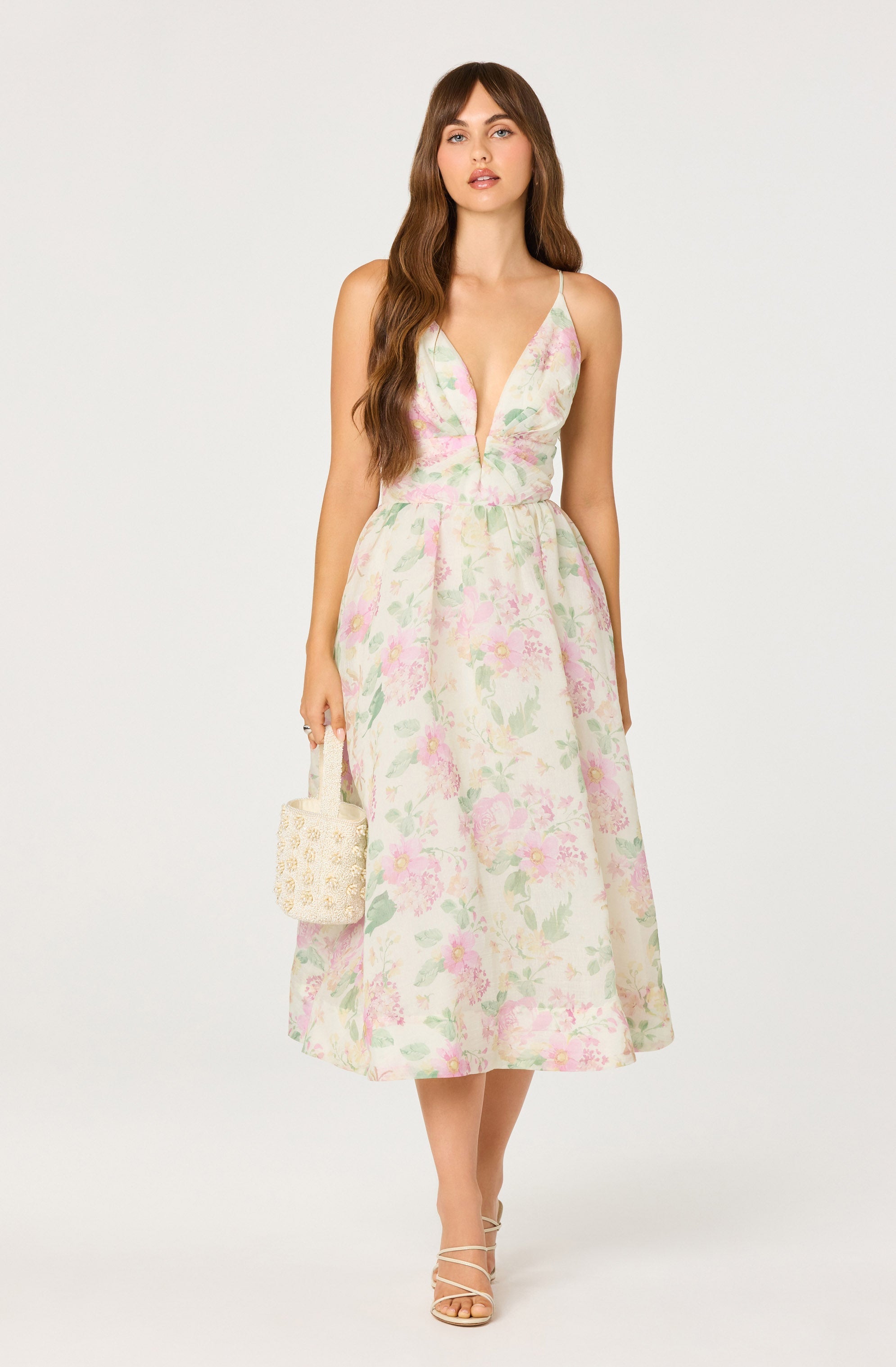 Midi Jurk Met Bloemenprint